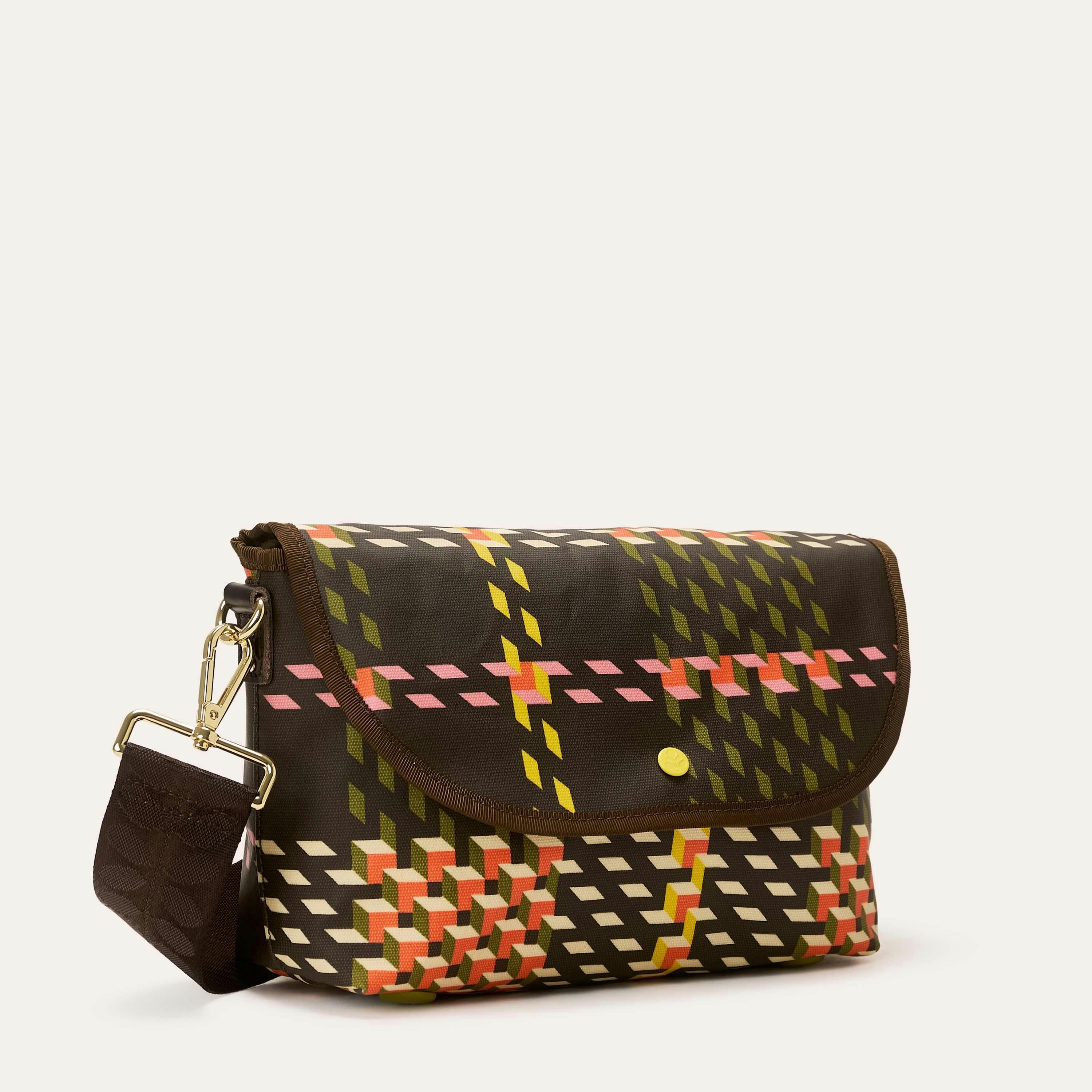 Acre Satchel - Cubic Check Cocoa , view 2 of 3