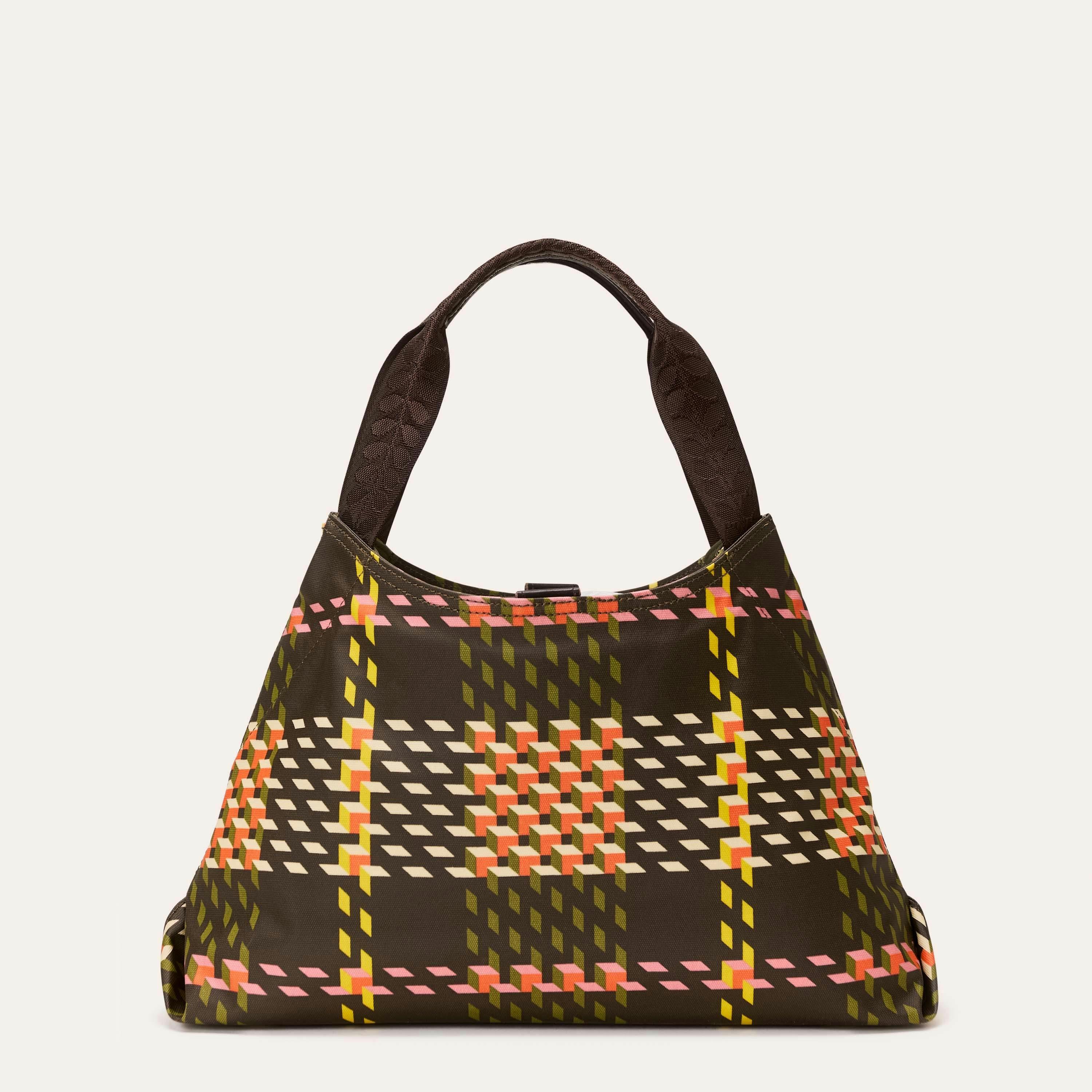 Classic Shoulder Bag - Cubic Check Cocoa , view 1 of 3