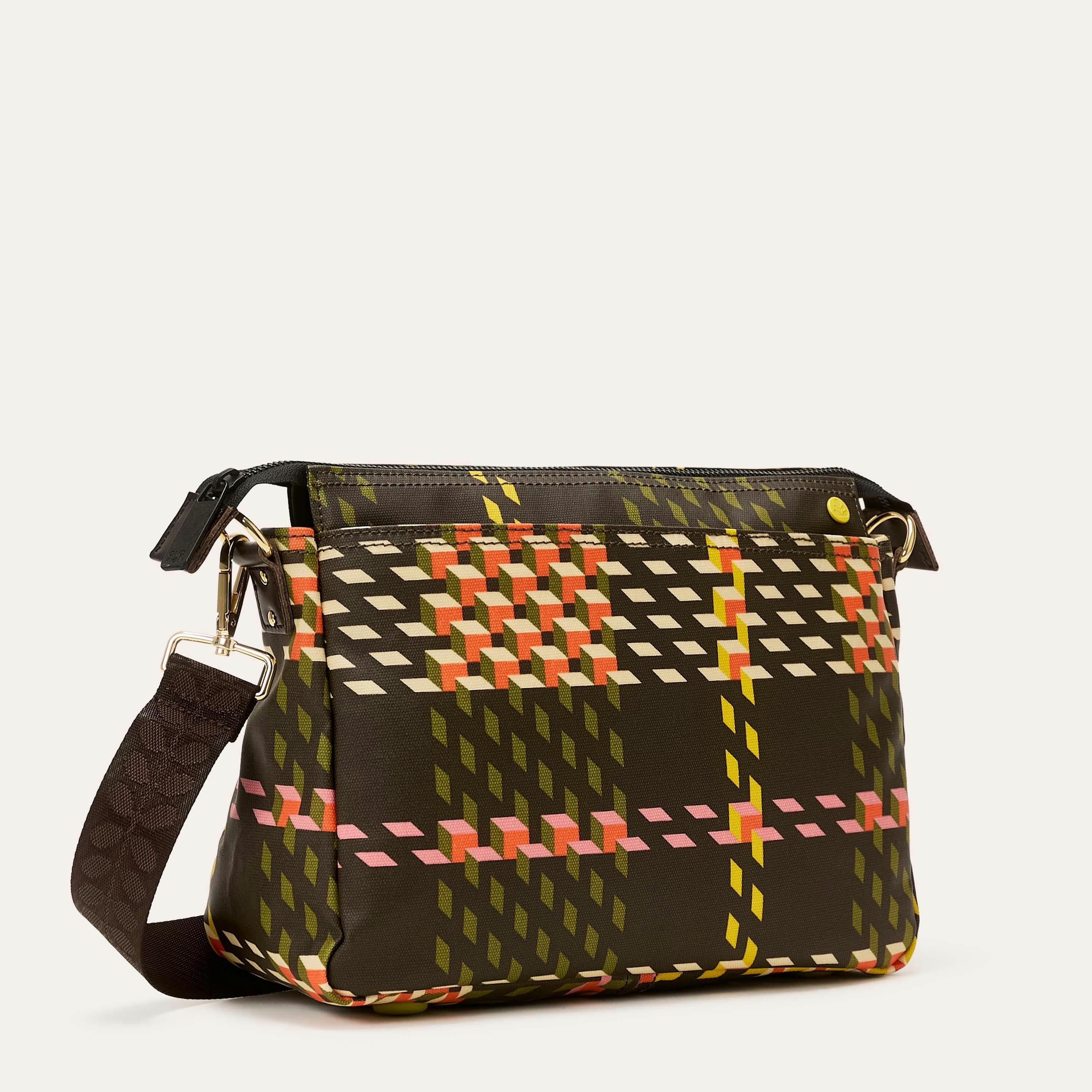Fielder Crossbody - Cubic Check Cocoa , view 2 of 4