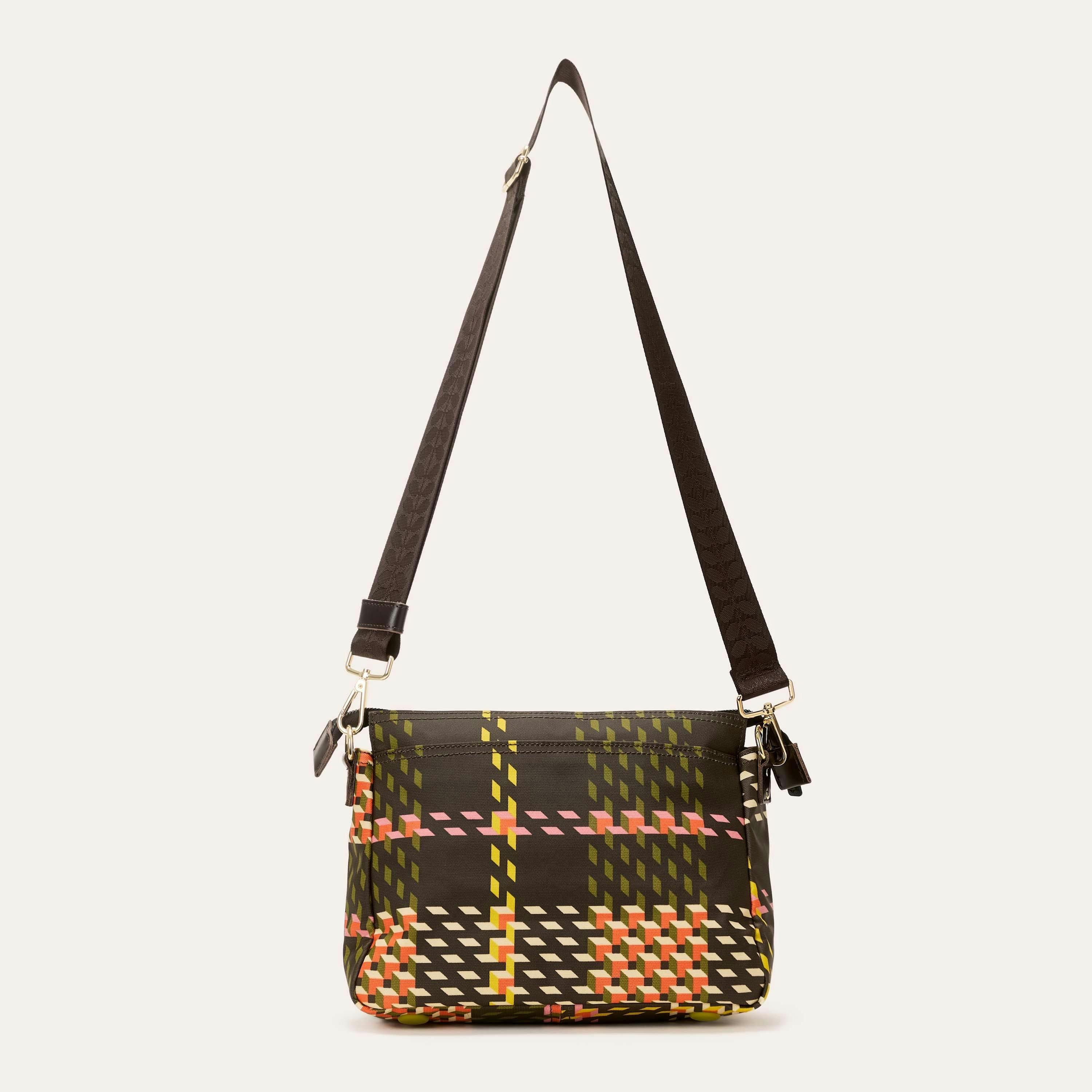 Fielder Crossbody - Cubic Check Cocoa , view 3 of 4