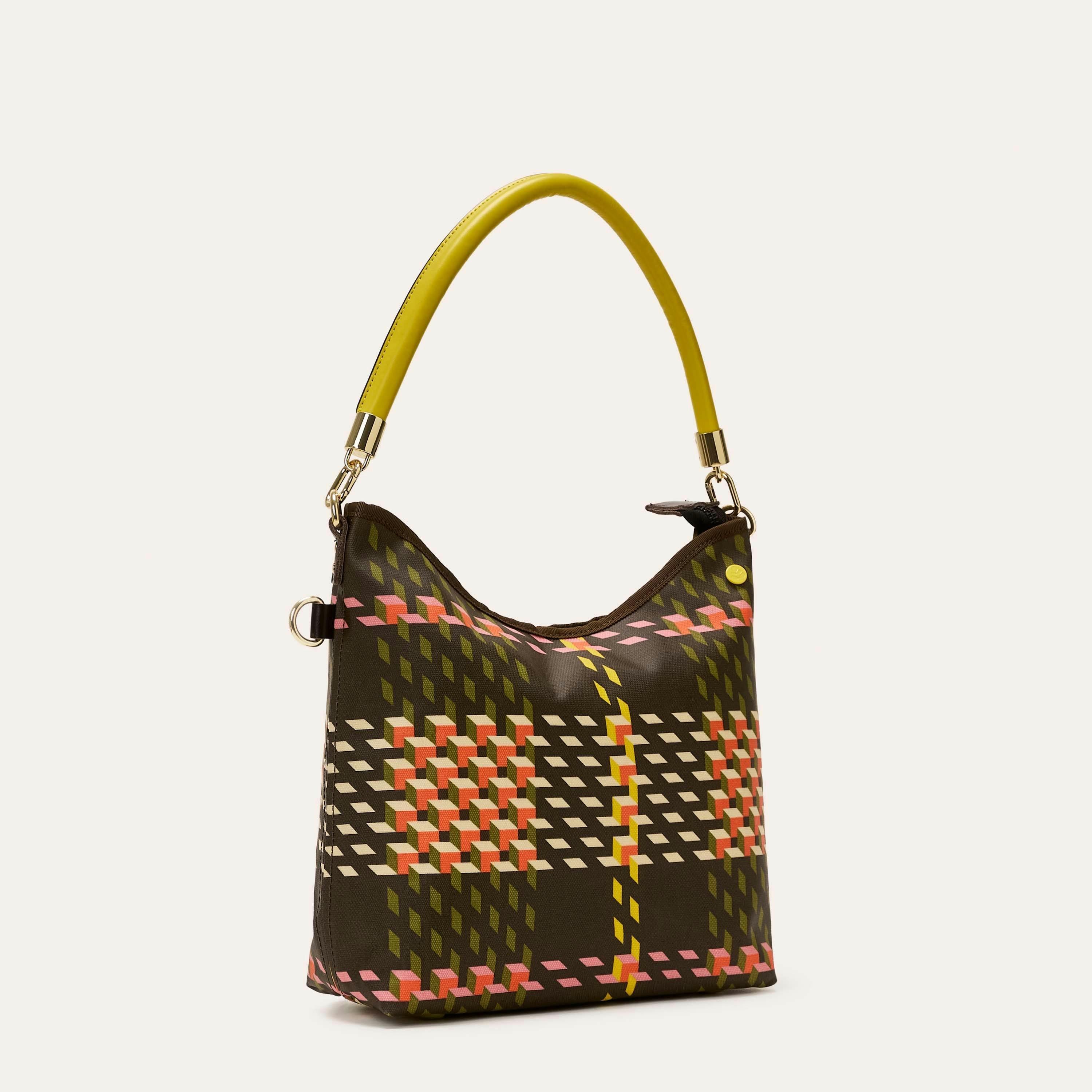 Cross Carry Shoulder Bag - Cubic Check Cocoa , view 2 of 4
