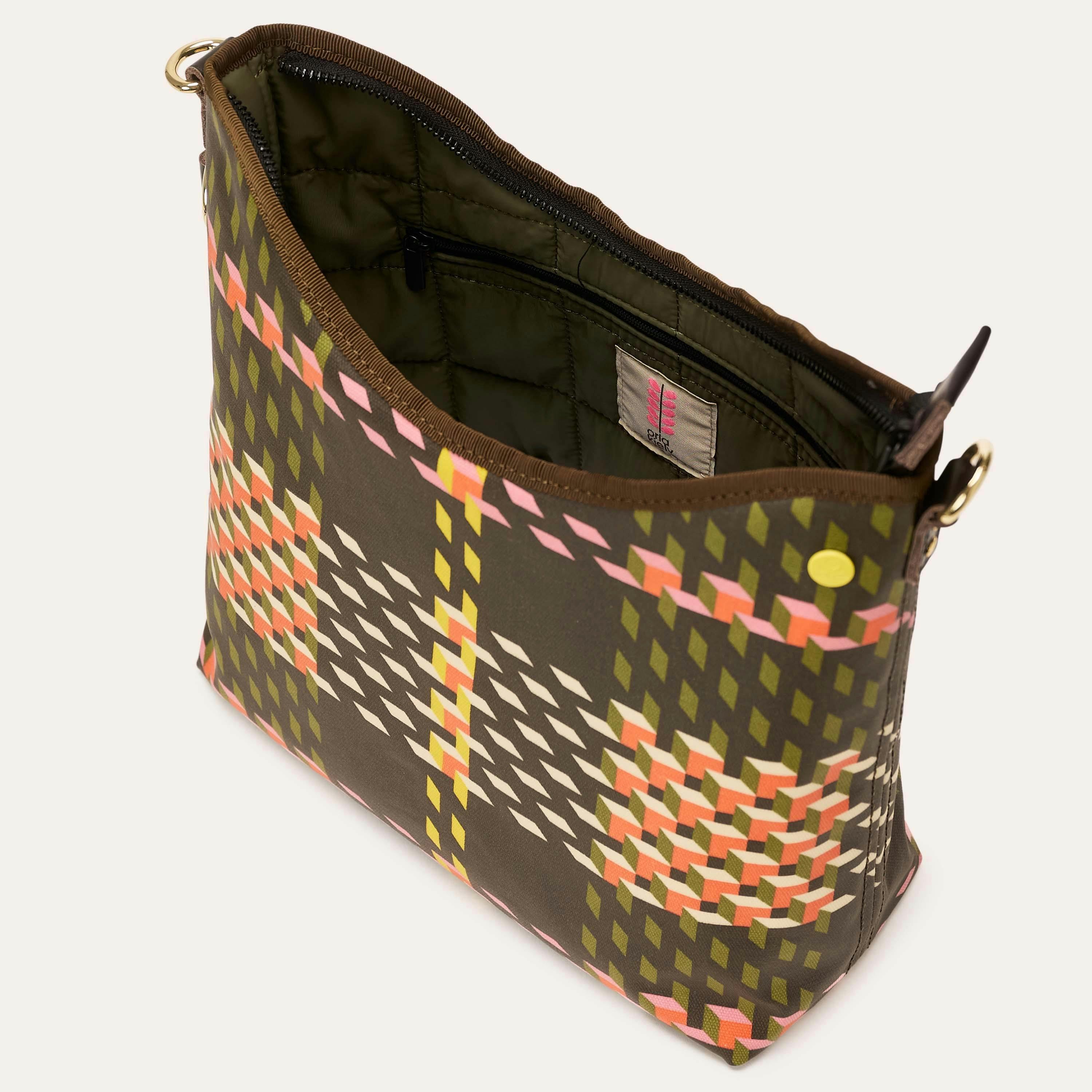 Cross Carry Shoulder Bag - Cubic Check Cocoa , view 3 of 4