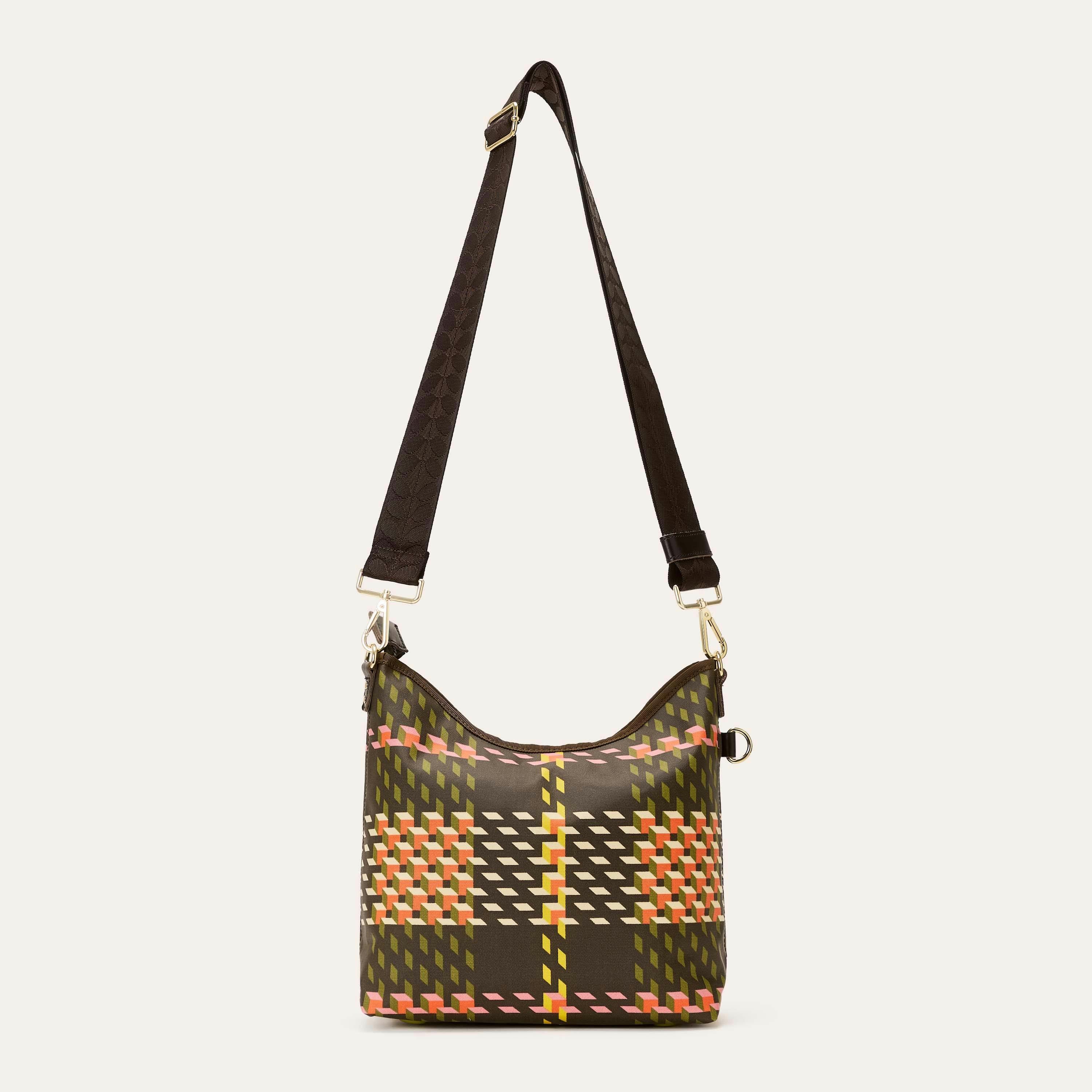 Cross Carry Shoulder Bag - Cubic Check Cocoa , view 4 of 4