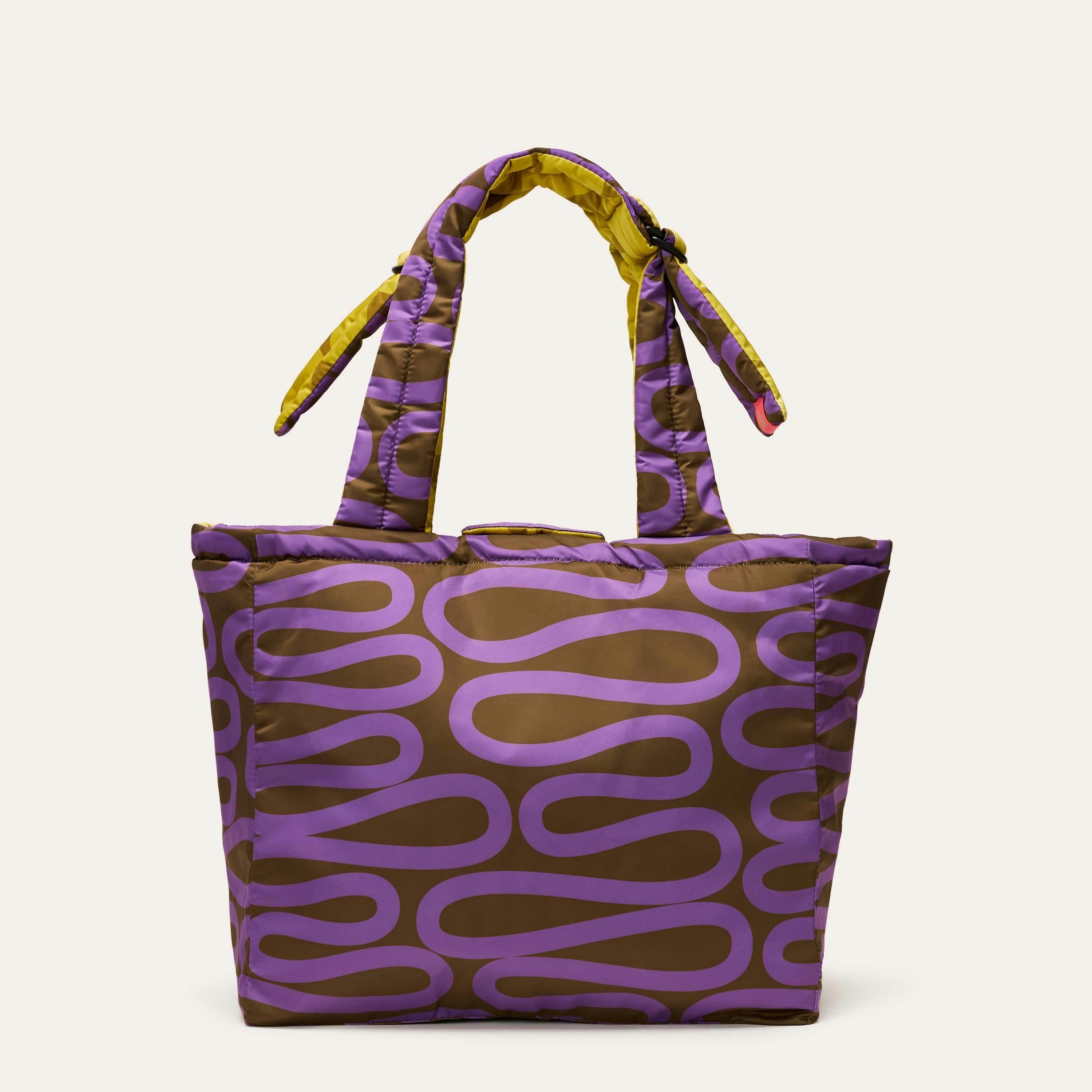 Reversible Puffy Tote - Solid Stem Gorse and Heather , view 2 of 6