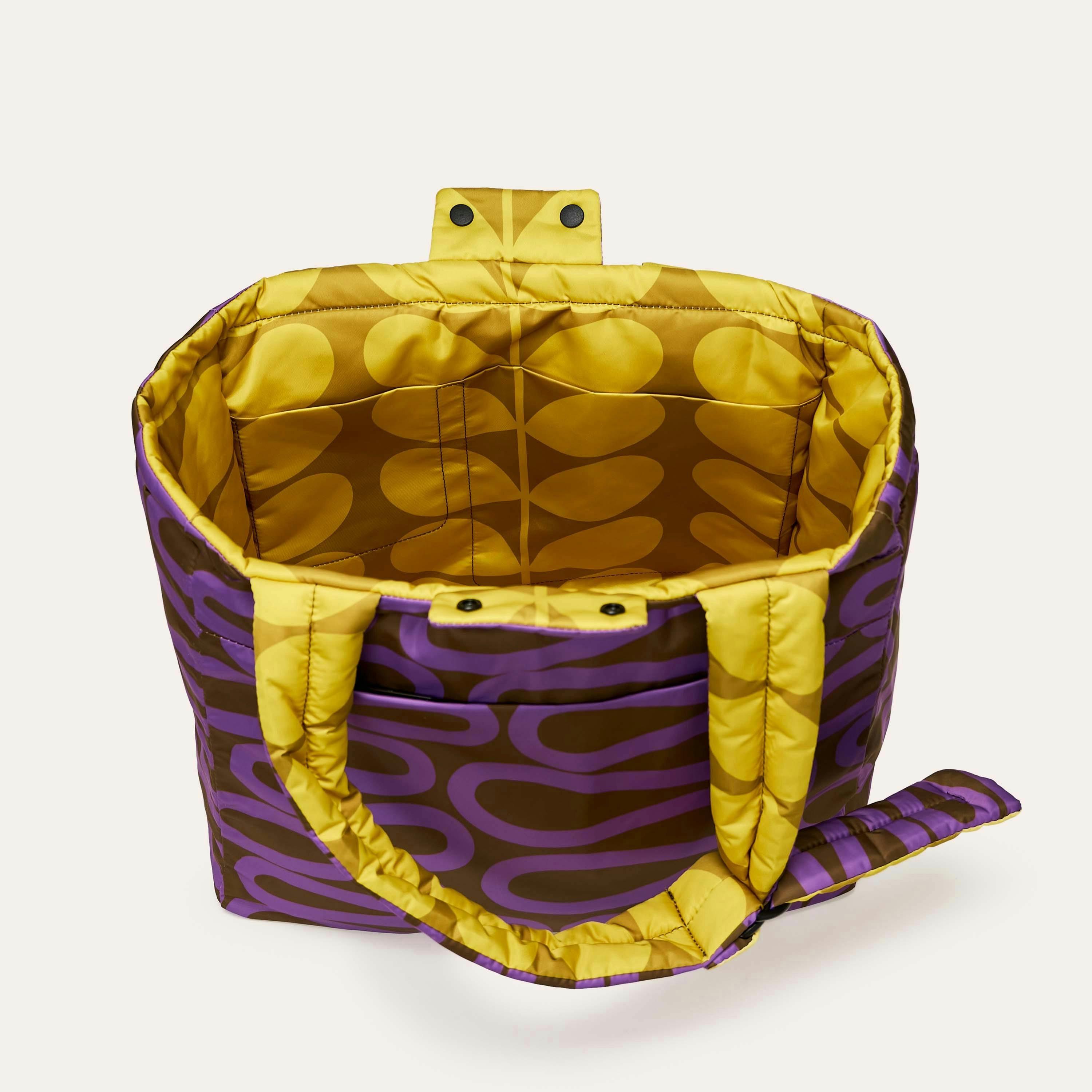 Reversible Puffy Tote - Solid Stem Gorse and Heather , view 3 of 6