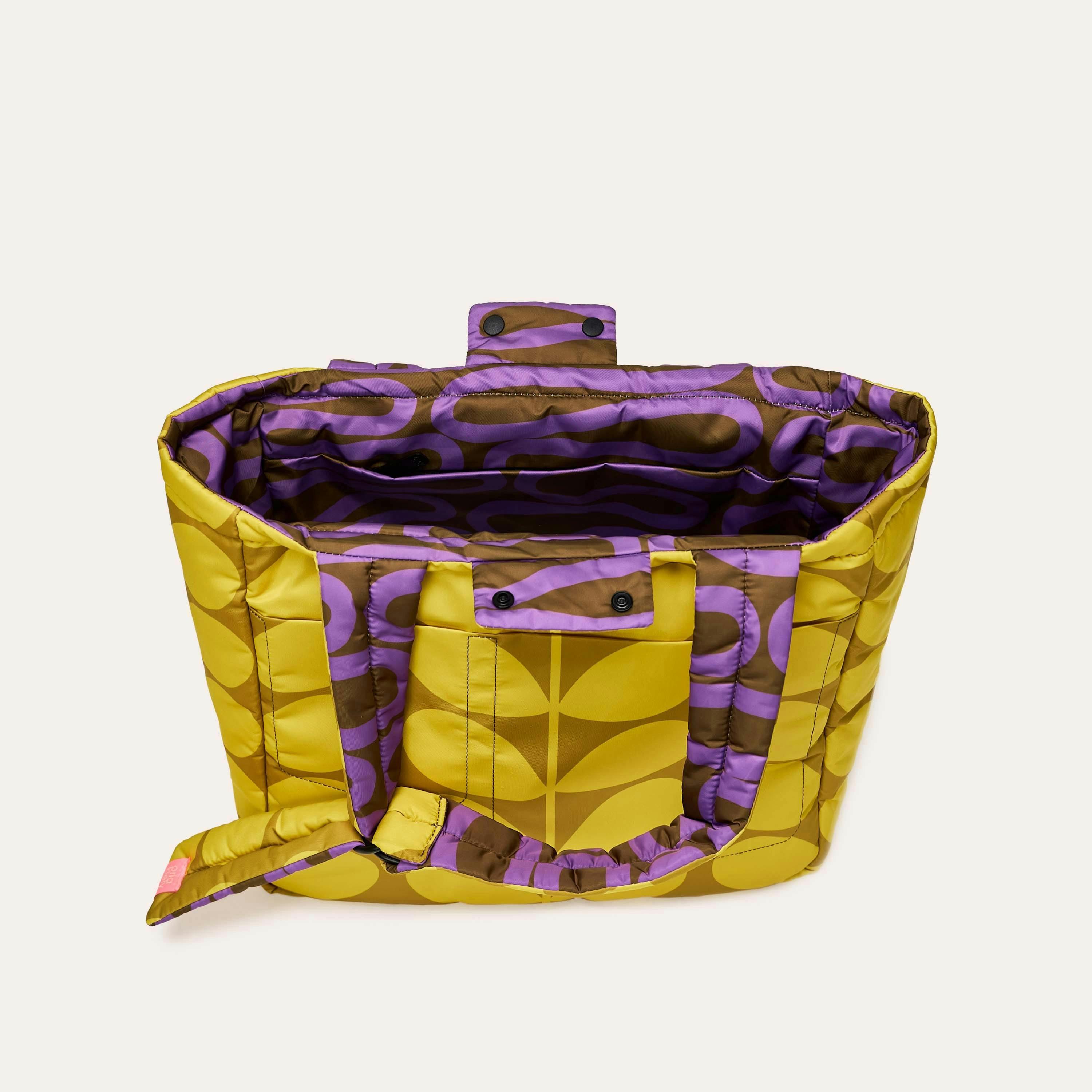 Reversible Puffy Tote - Solid Stem Gorse and Heather , view 6 of 6