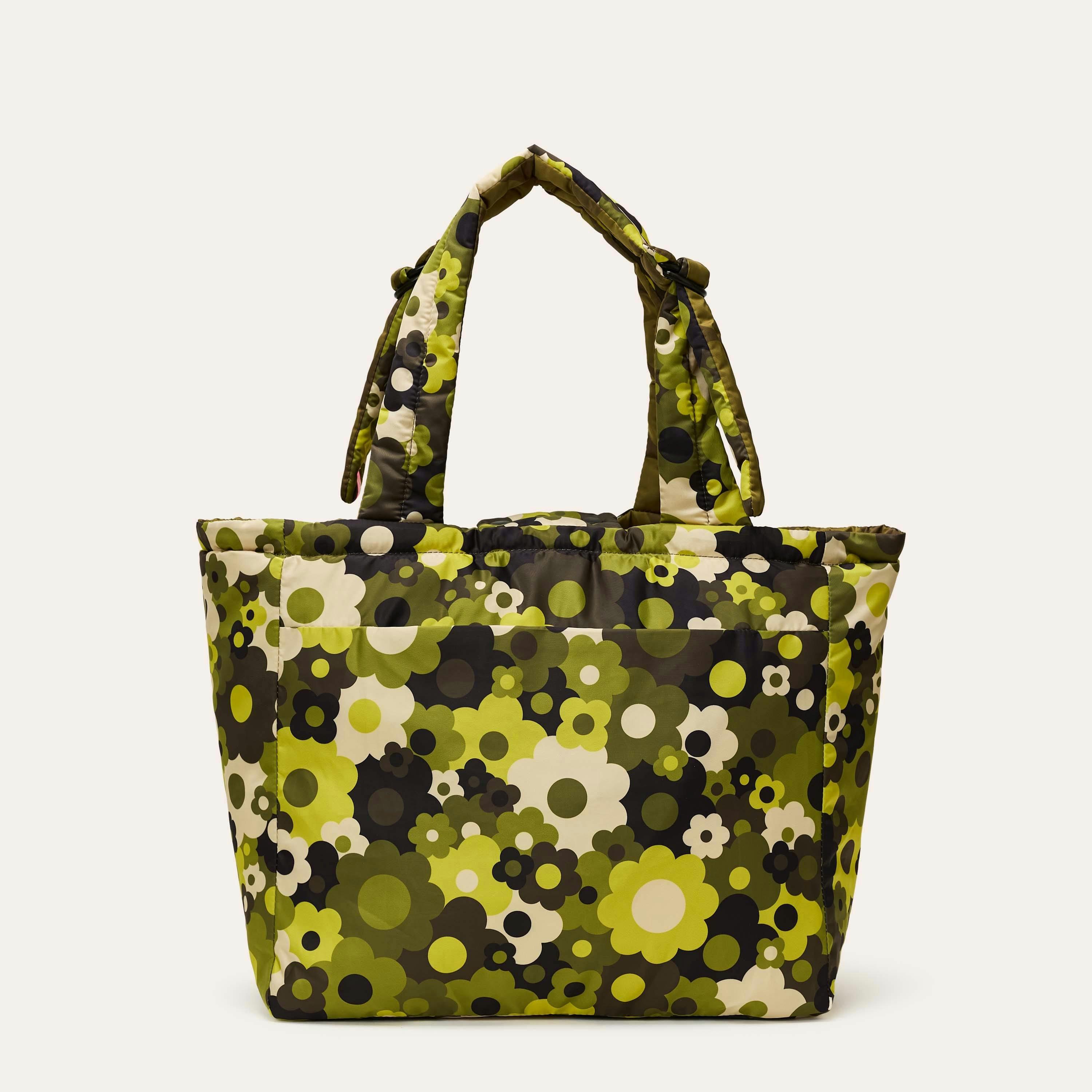 Reversible Puffy Tote - Solid Stem Khaki and Fern , view 2 of 5