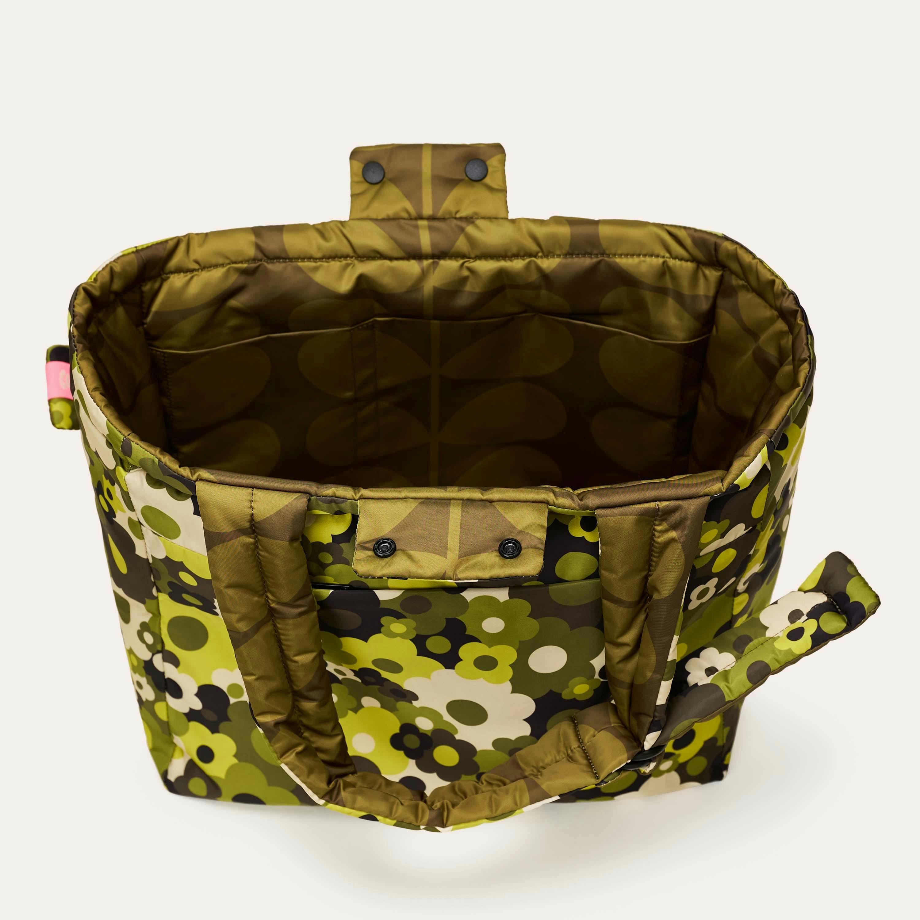 Reversible Puffy Tote - Solid Stem Khaki and Fern , view 5 of 5