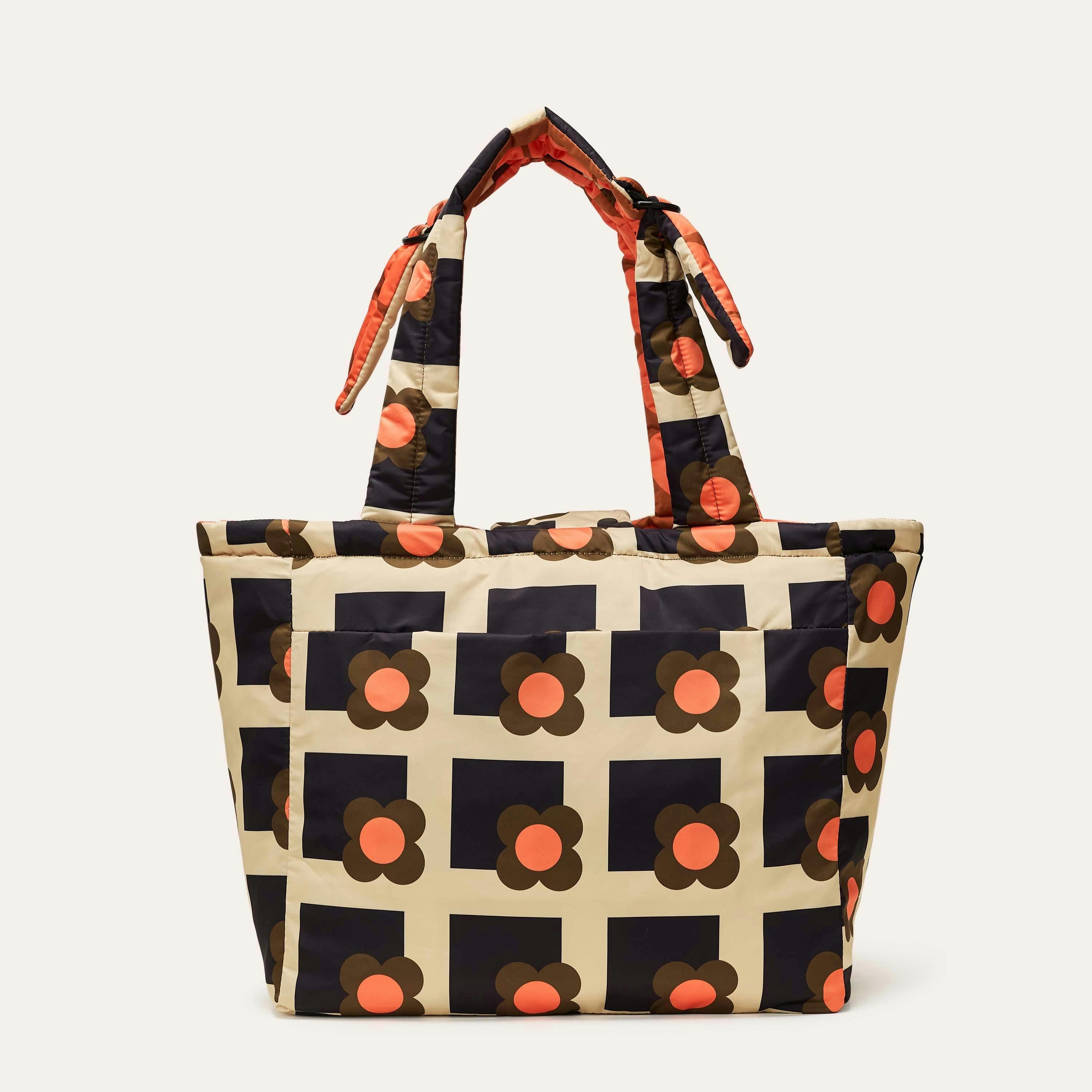 Reversible Puffy Tote - Solid Stem Marmalade and Clementine , view 2 of 4