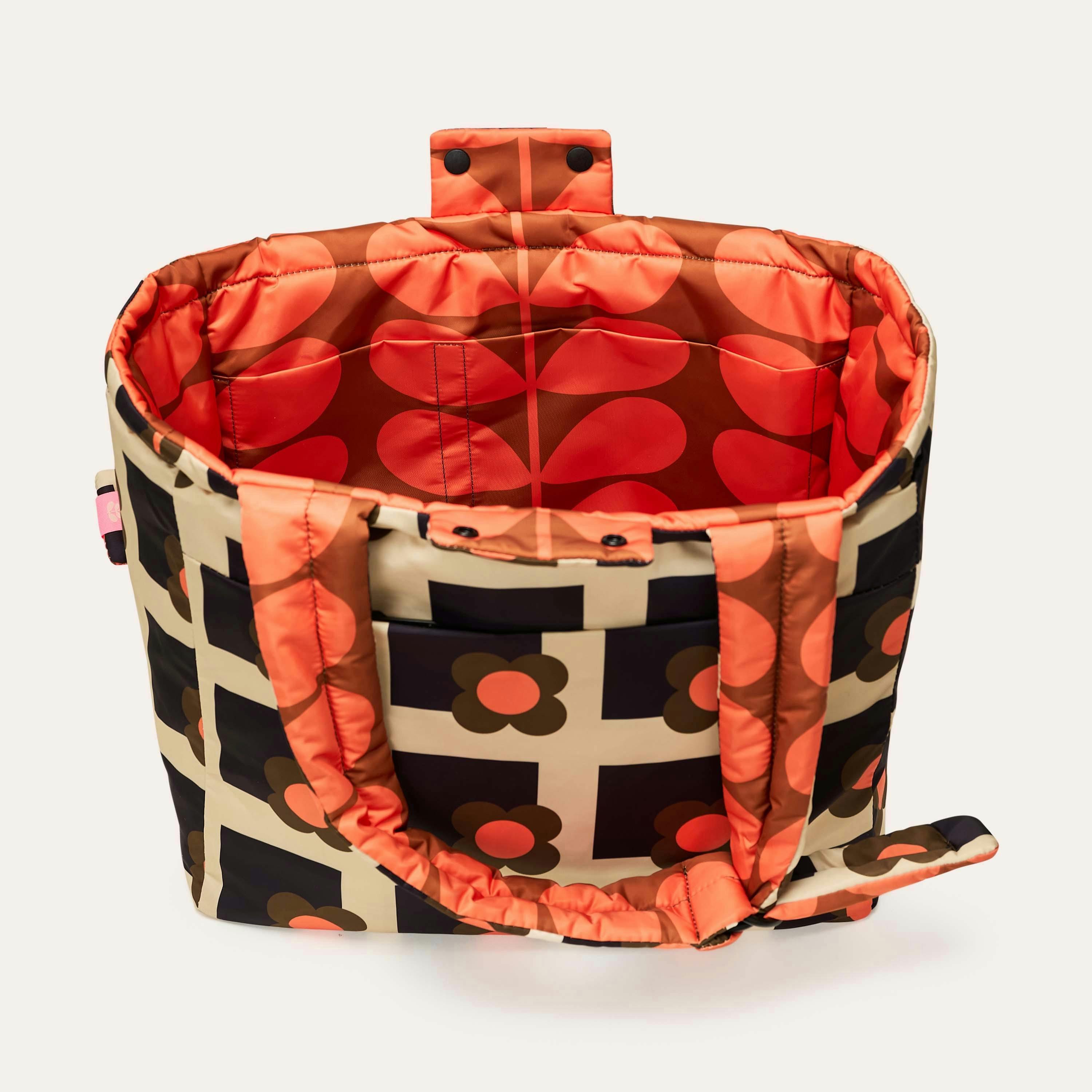 Reversible Puffy Tote - Solid Stem Marmalade and Clementine , view 4 of 4