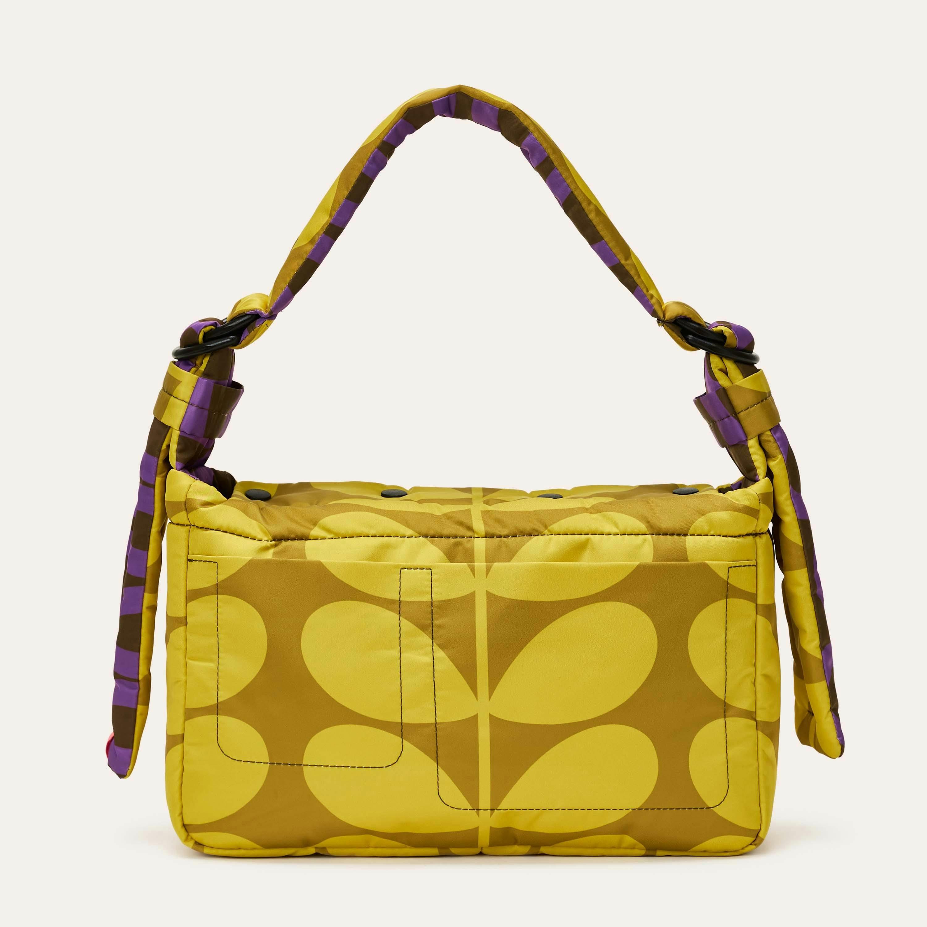 Reversible Puffy Shoulder Bag - Solid Stem Gorse and Heather , view 1 of 6