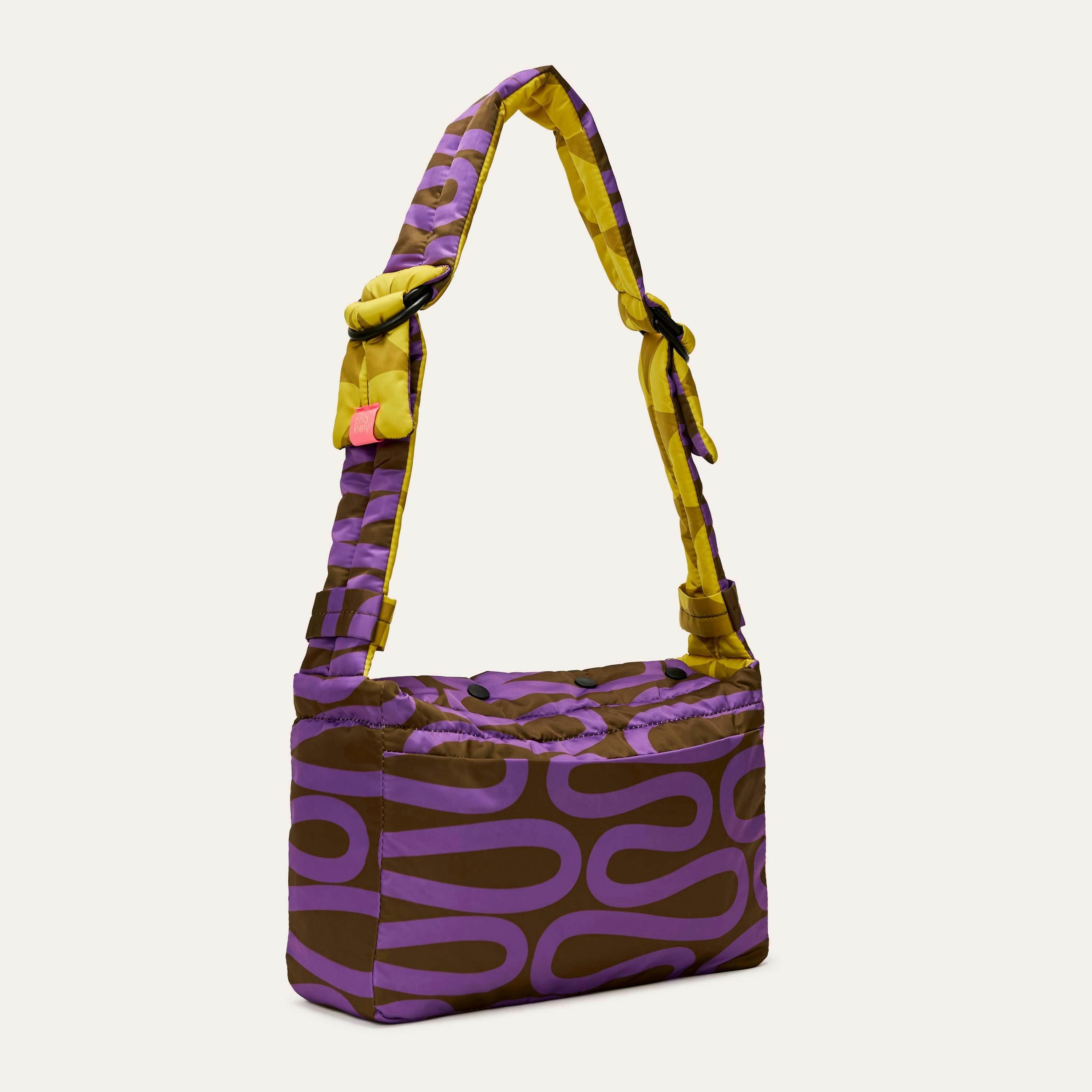 Reversible Puffy Shoulder Bag - Solid Stem Gorse and Heather , view 3 of 6
