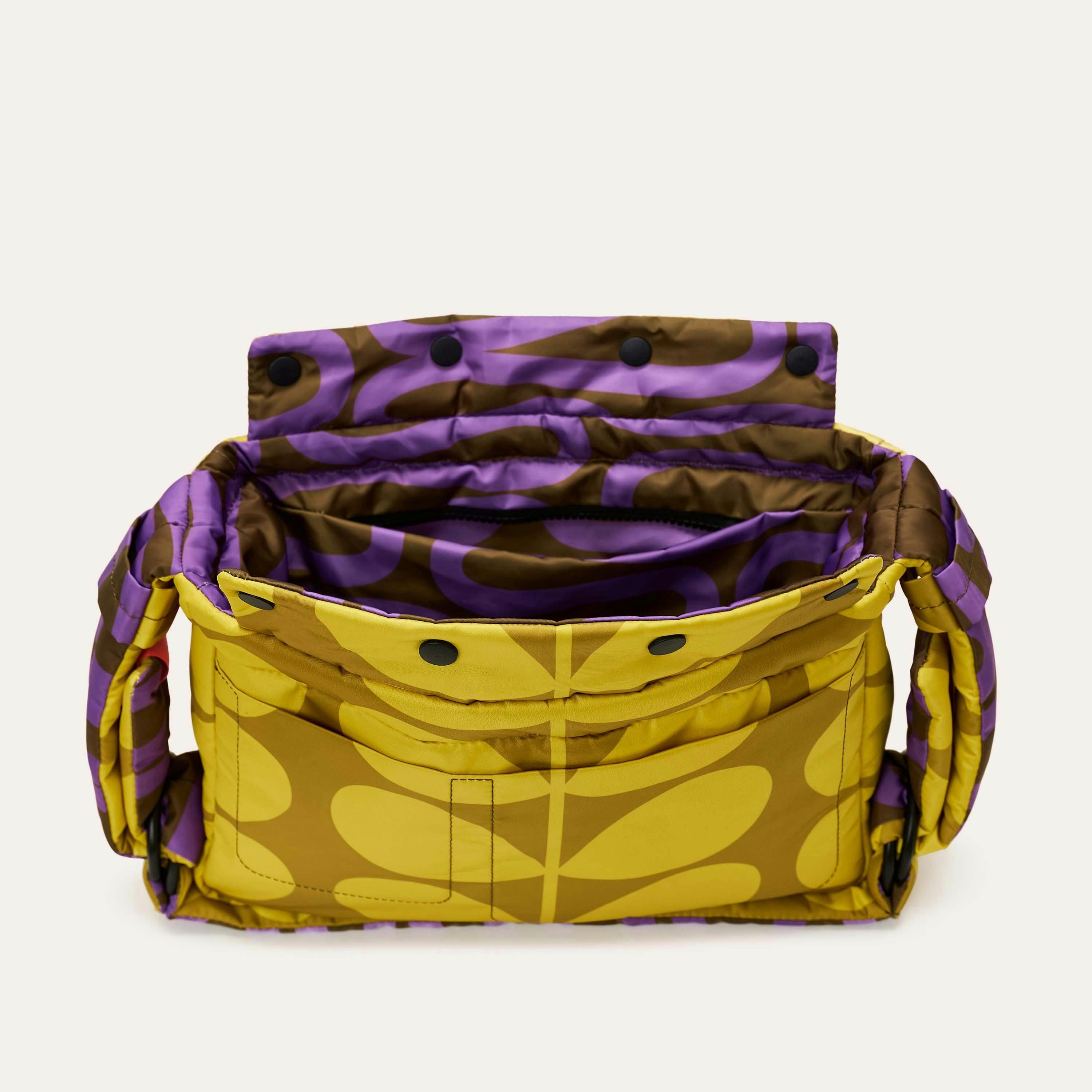 Reversible Puffy Shoulder Bag - Solid Stem Gorse and Heather , view 4 of 6