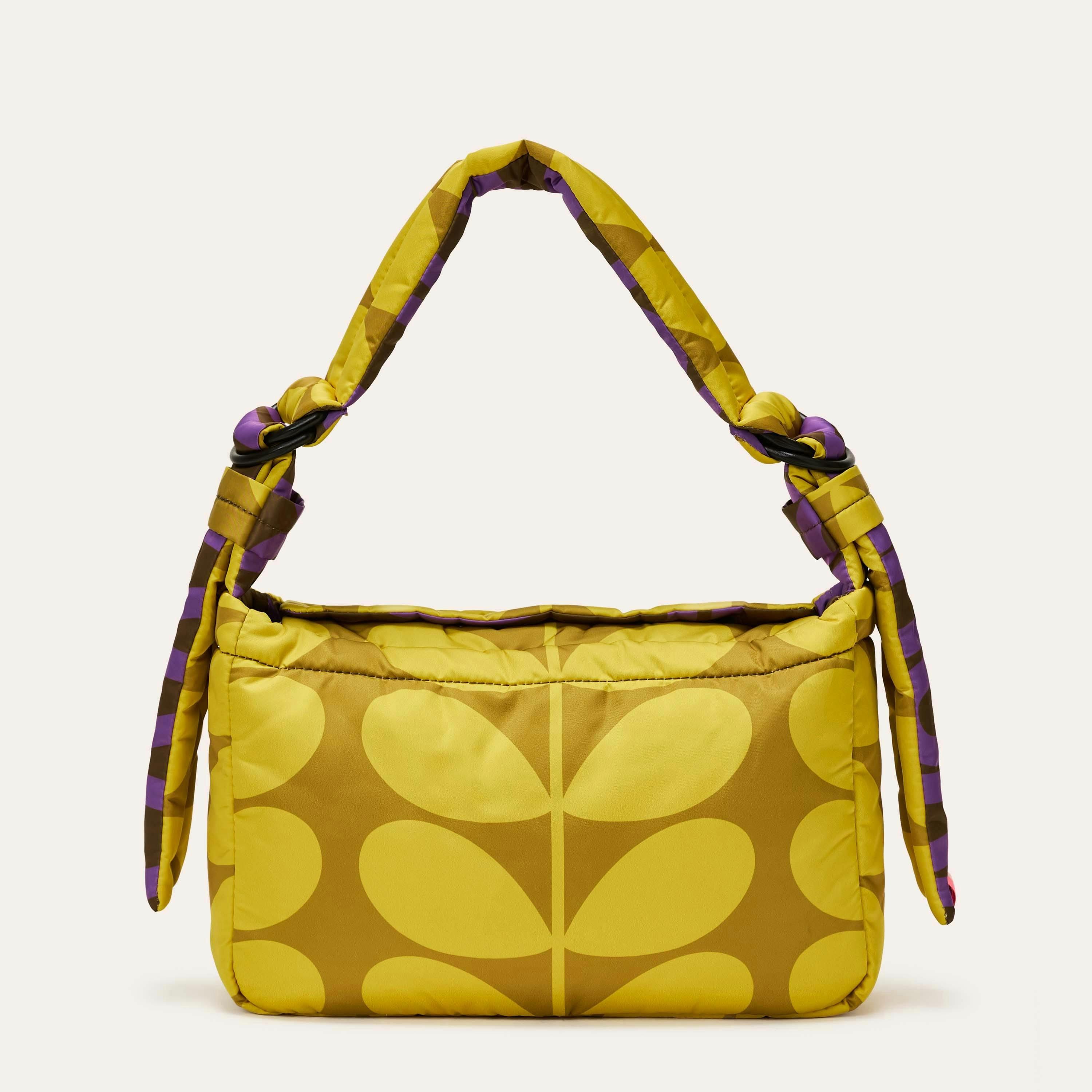Reversible Puffy Shoulder Bag - Solid Stem Gorse and Heather , view 6 of 6