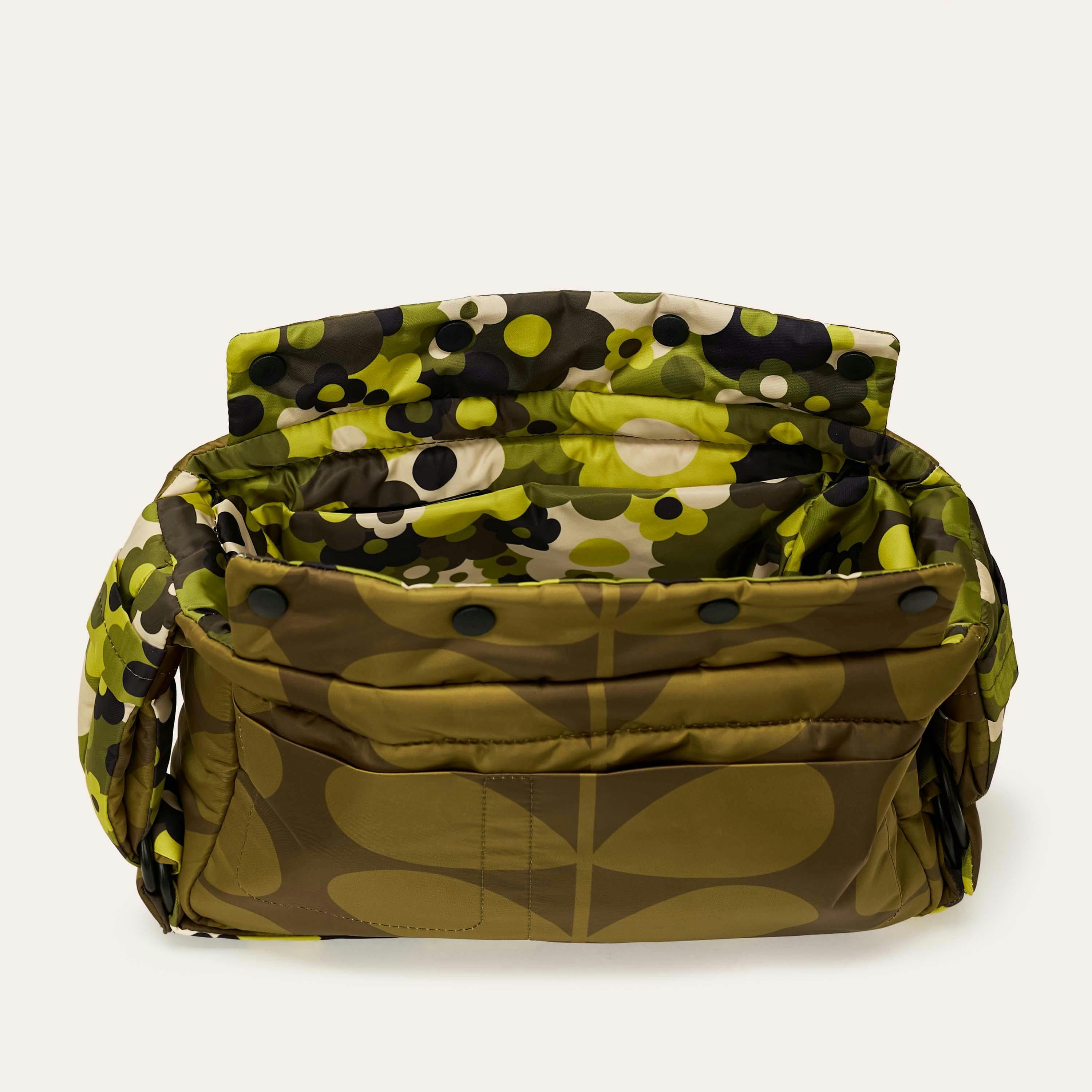 Reversible Puffy Shoulder Bag - Solid Stem Khaki and Fern , view 2 of 6