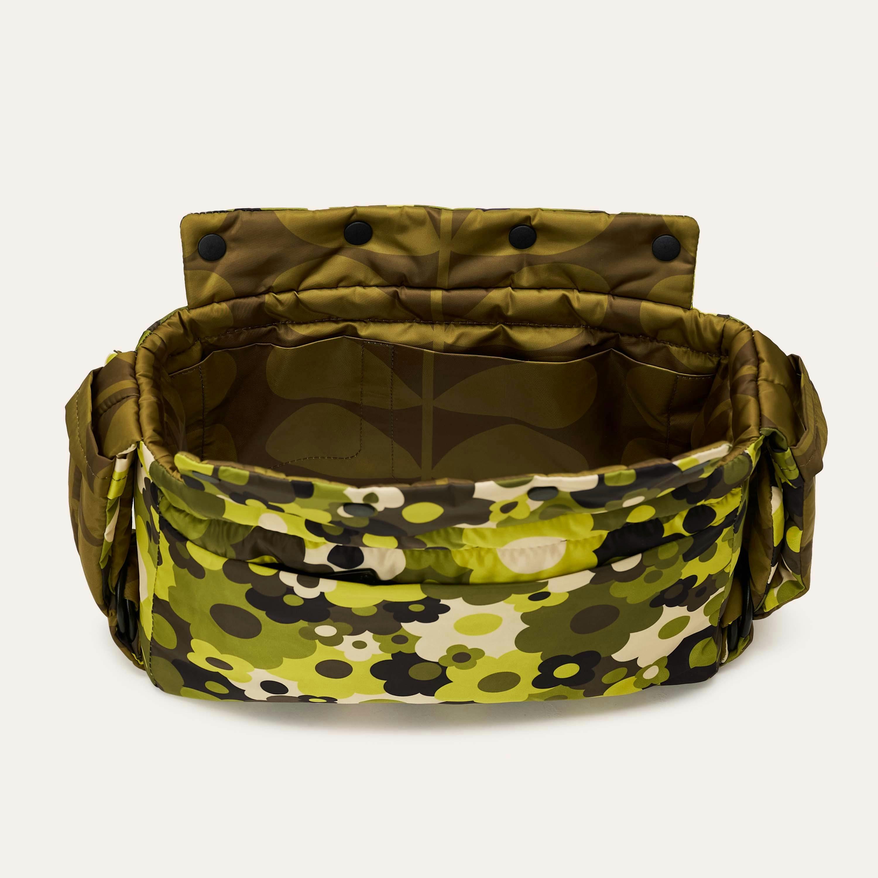 Reversible Puffy Shoulder Bag - Solid Stem Khaki and Fern , view 3 of 6