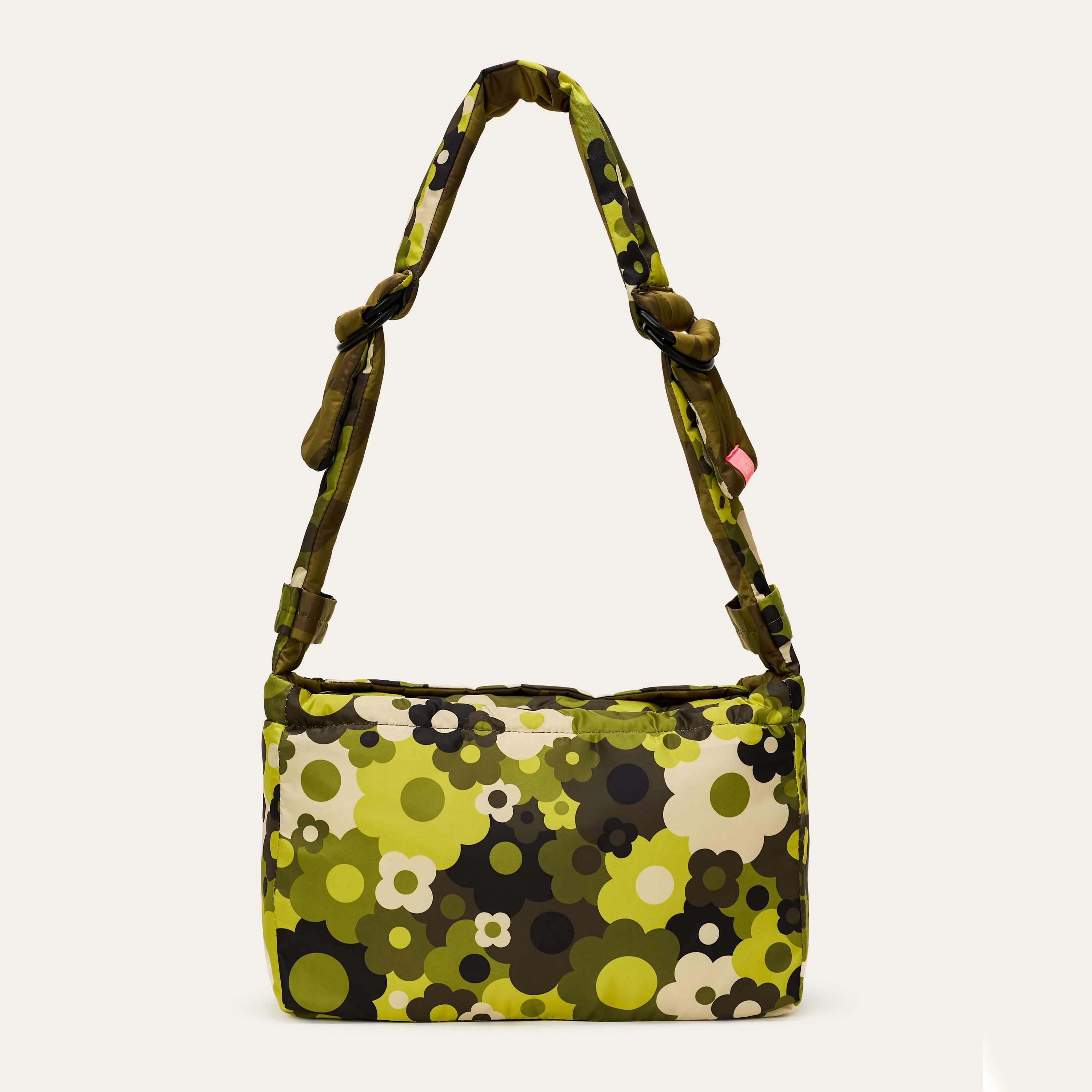 Reversible Puffy Shoulder Bag - Solid Stem Khaki and Fern , view 4 of 6