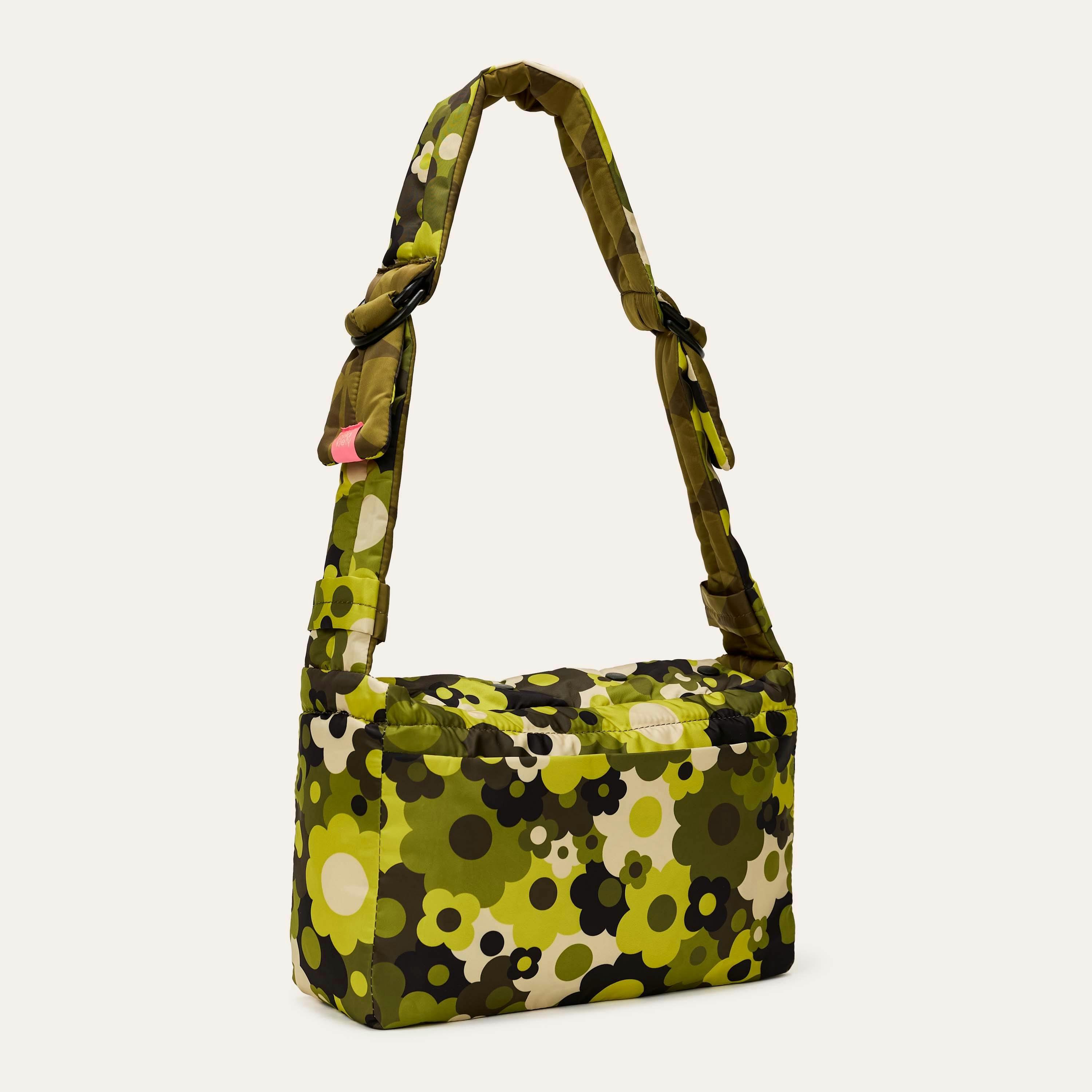 Reversible Puffy Shoulder Bag - Solid Stem Khaki and Fern , view 6 of 6