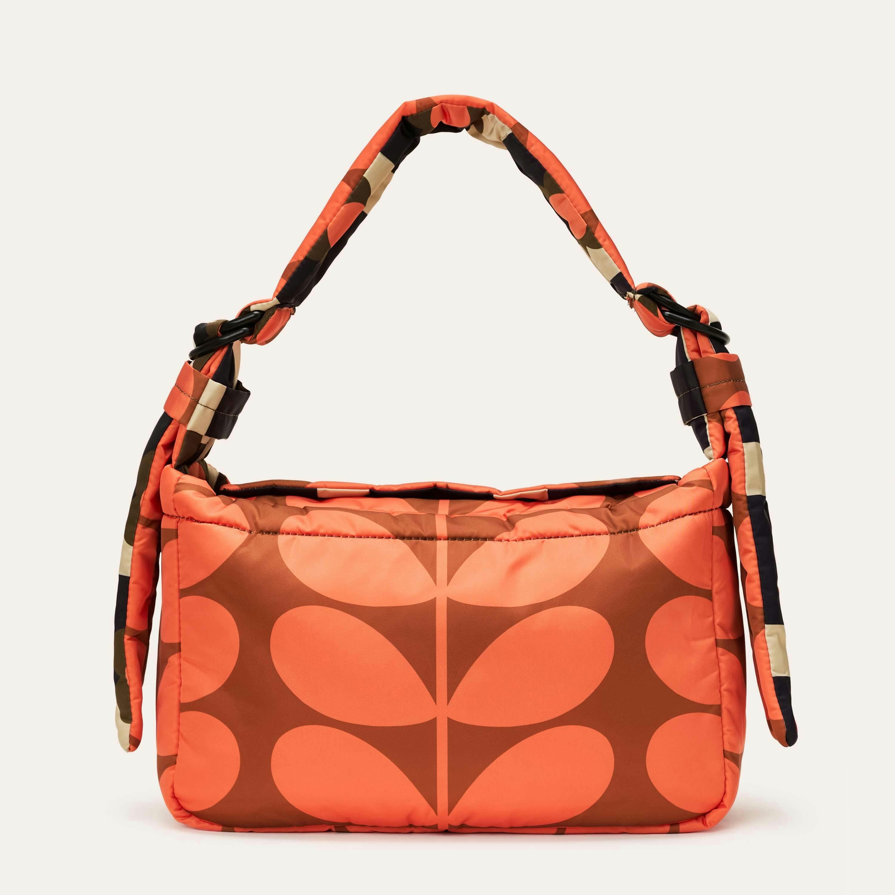 Reversible Puffy Shoulder Bag - Solid Stem Marmalade and Clementine , view 1 of 5