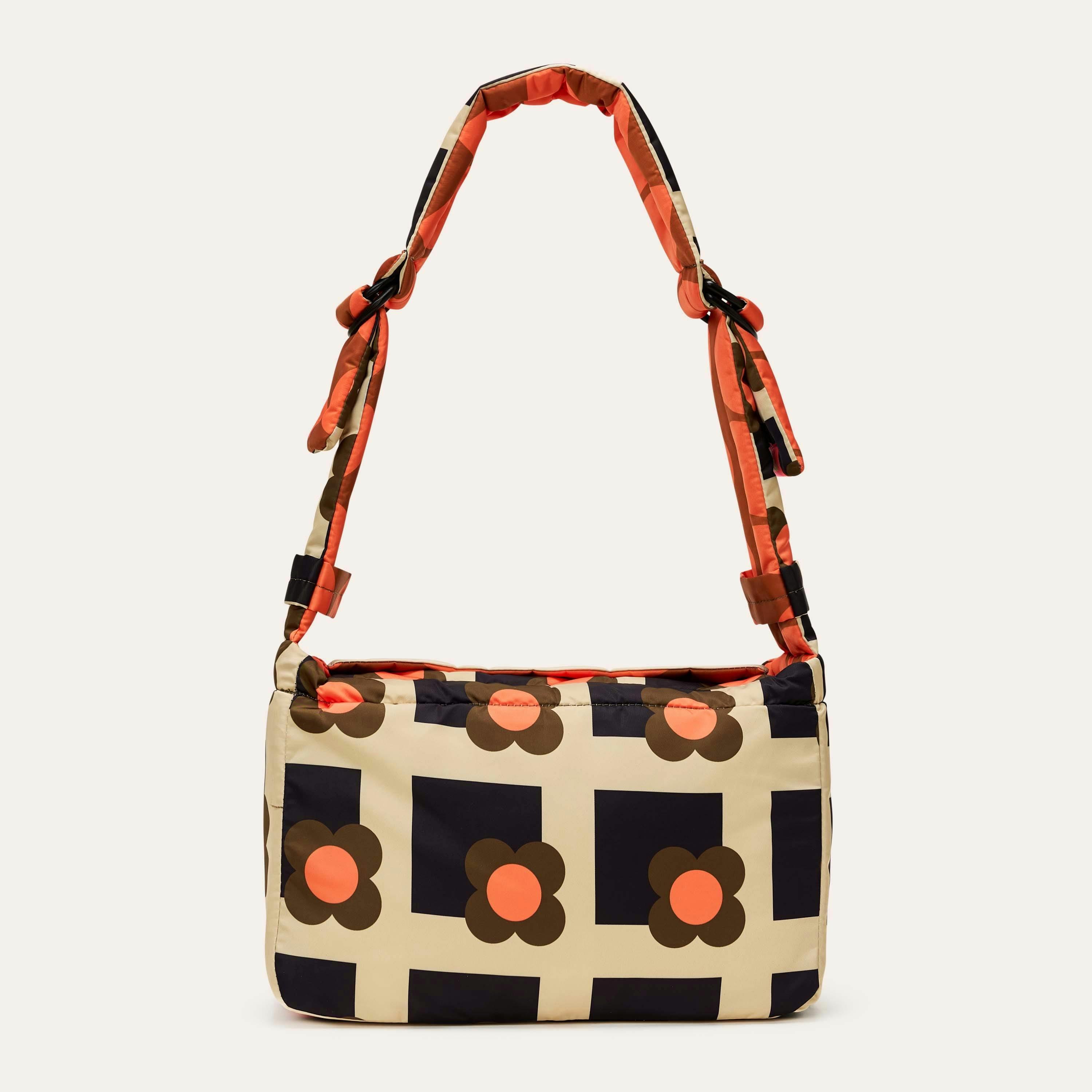 Reversible Puffy Shoulder Bag - Solid Stem Marmalade and Clementine , view 2 of 5