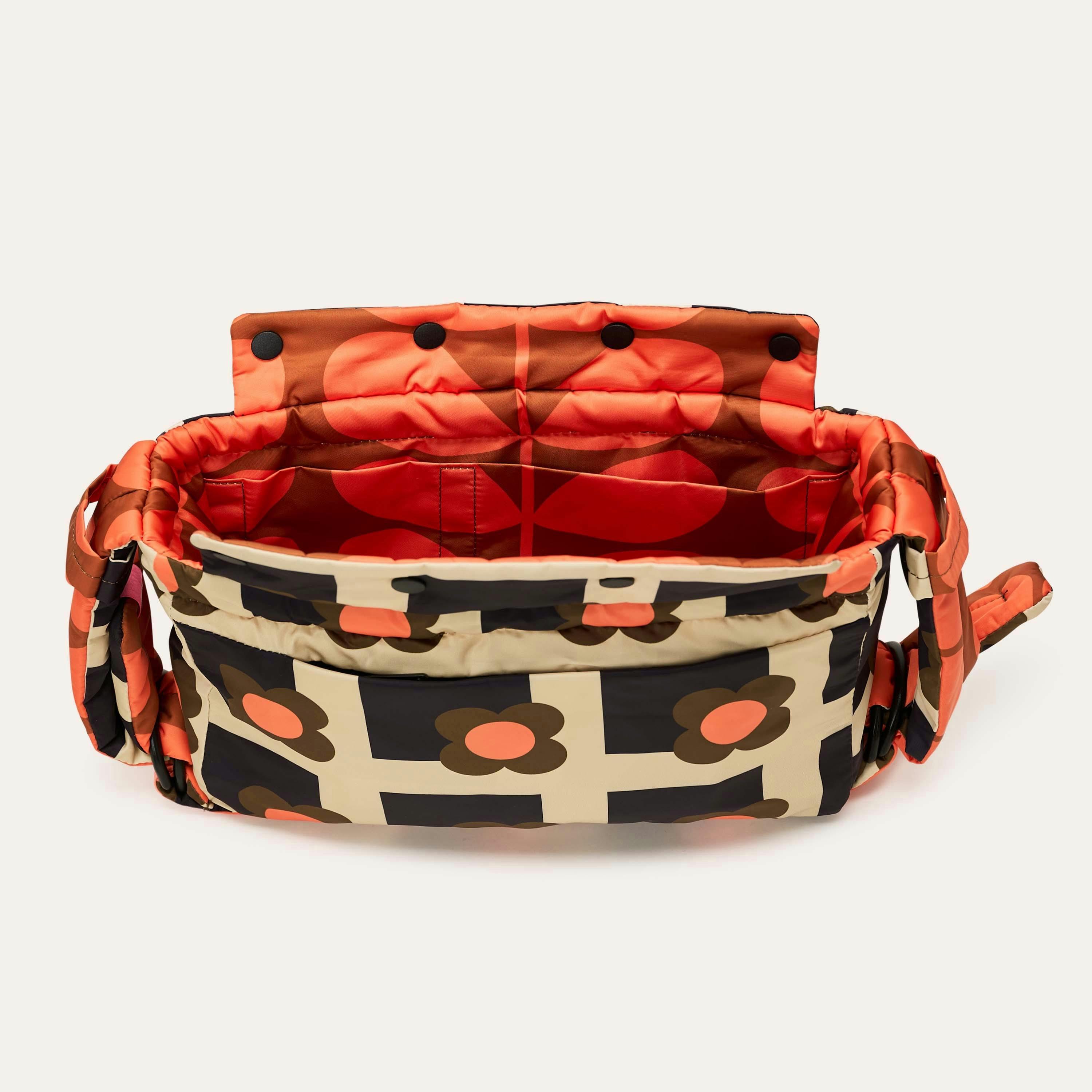 Reversible Puffy Shoulder Bag - Solid Stem Marmalade and Clementine , view 3 of 5