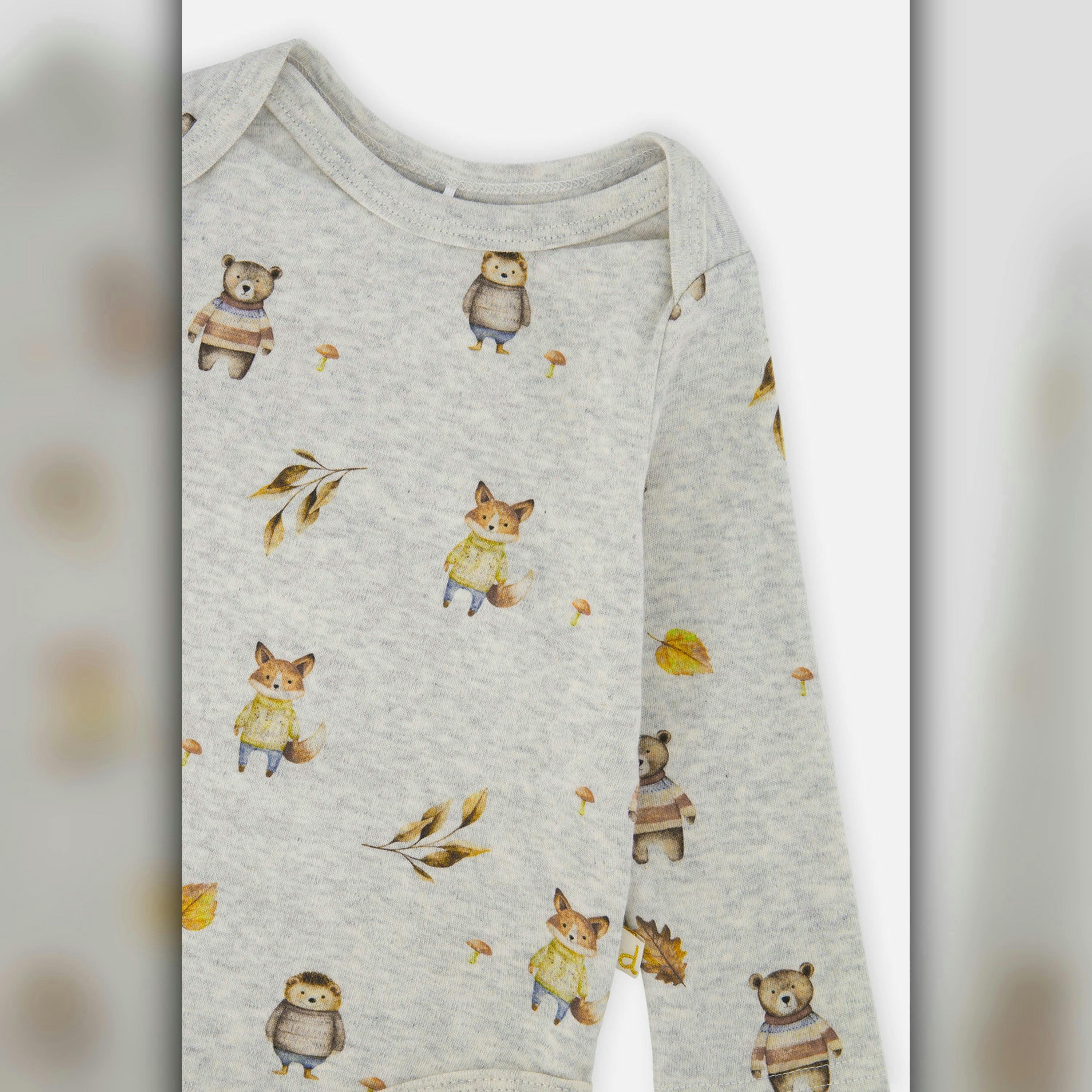 Organic Cotton Onesie Beige Animal Print , view 4 of 4