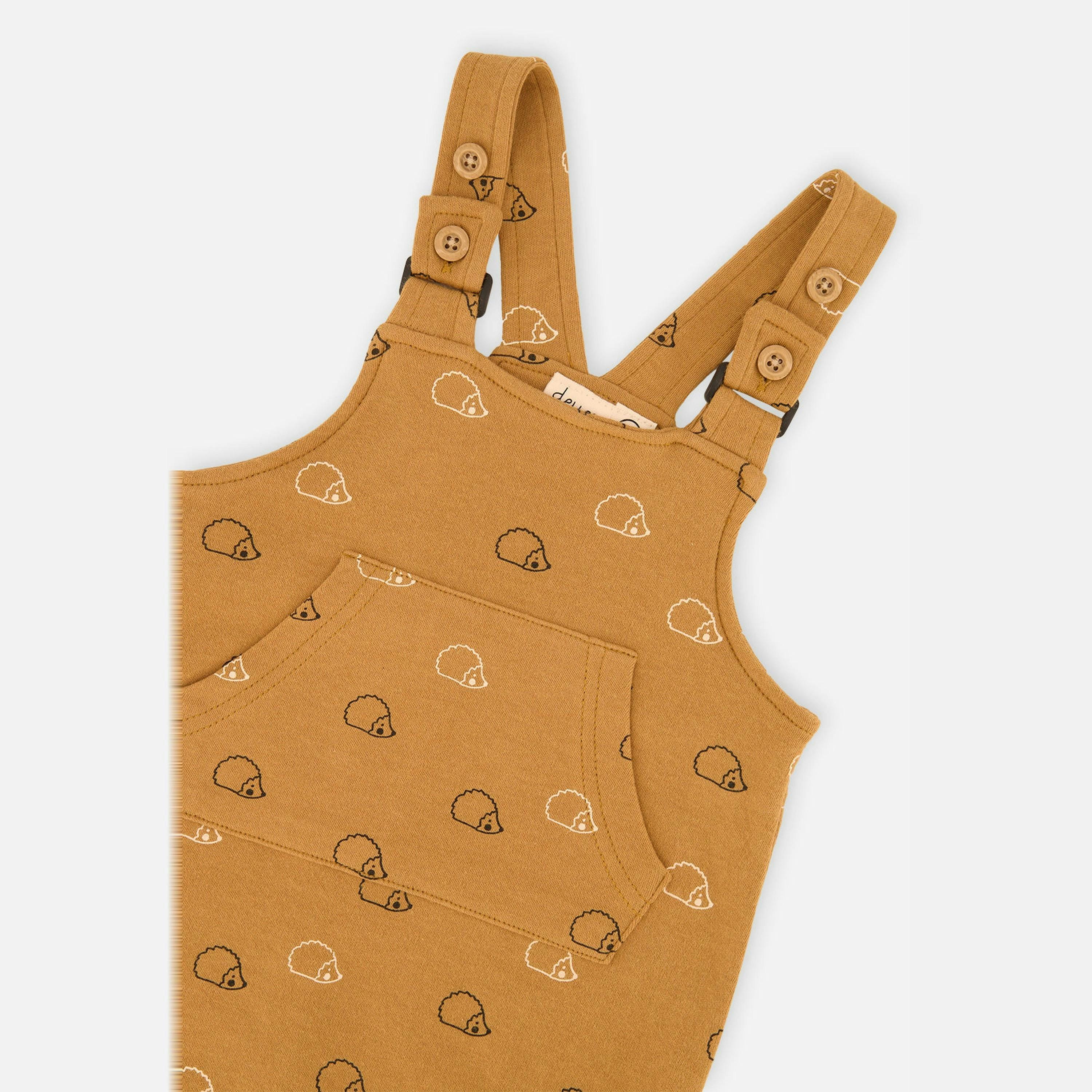 Organic Cotton Onesie With Overalls Set Black And Brown , view 4 of 4