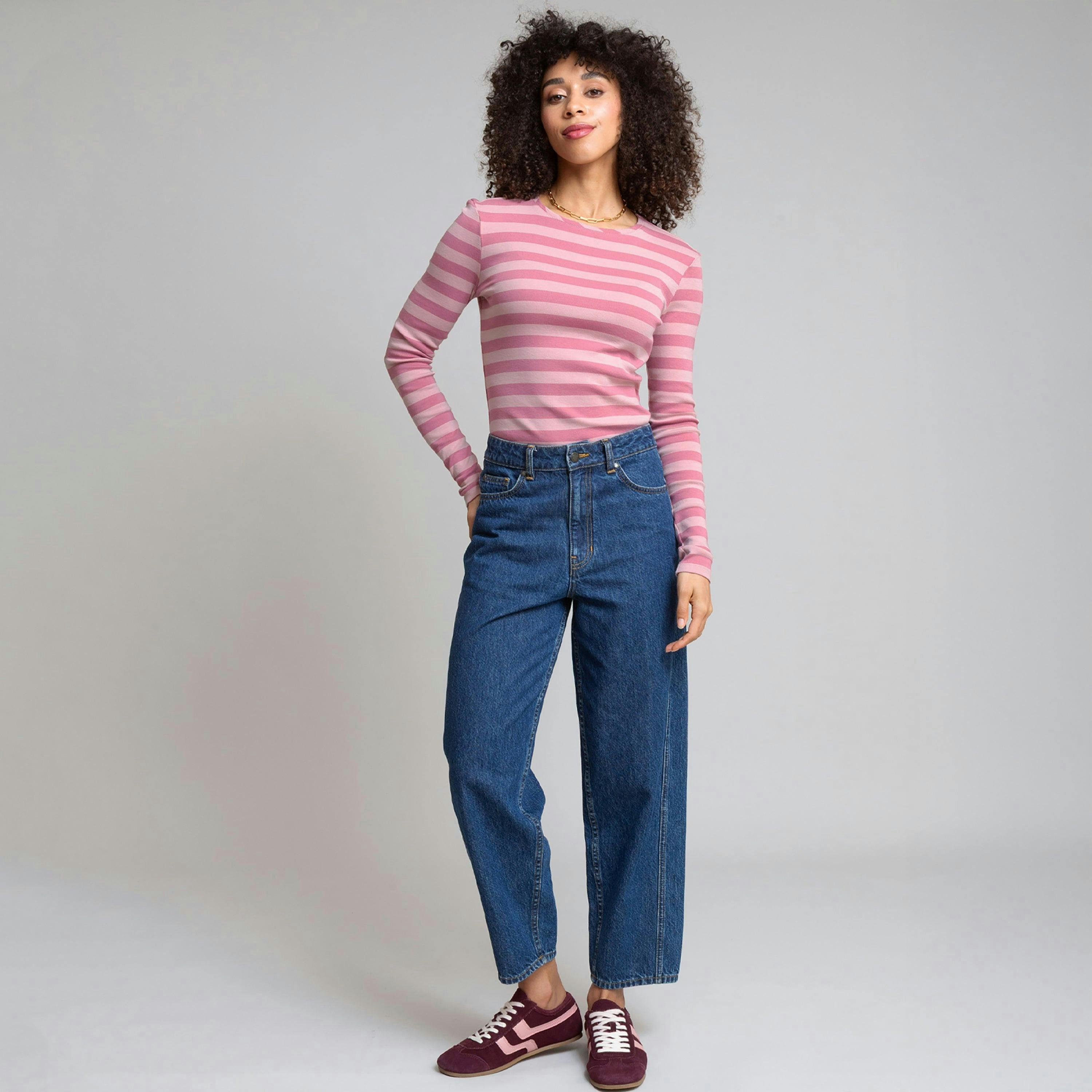 Organic Portesham Jersey T-Shirt Heather Stripe , view 3 of 4