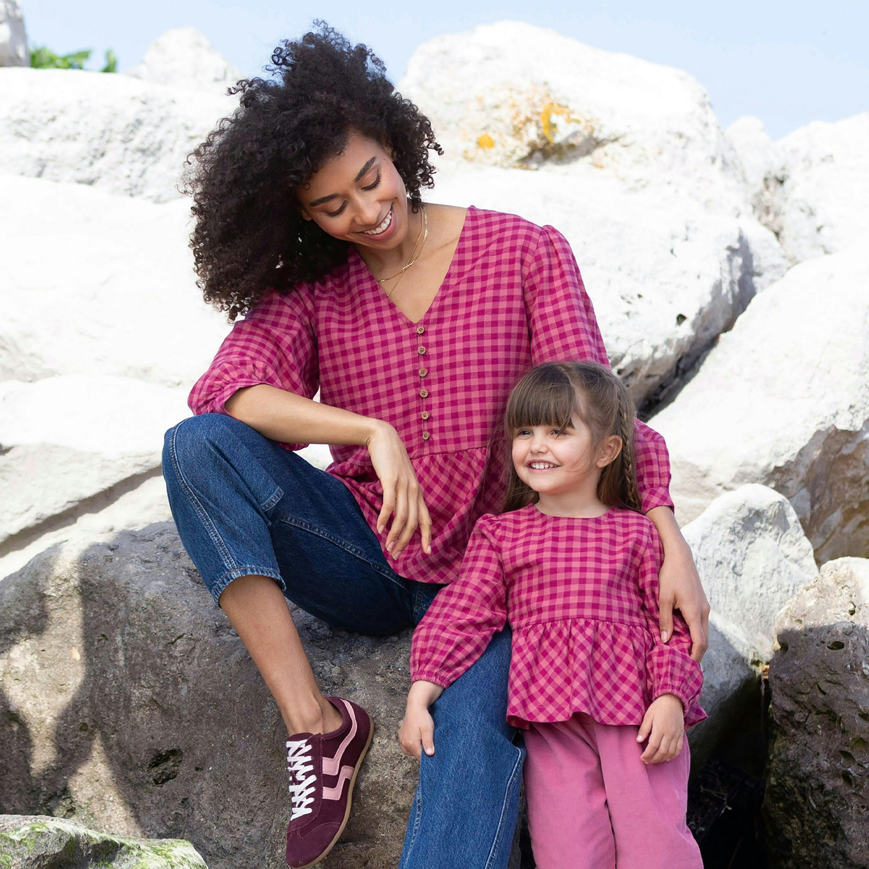 Organic Damson Check Worgret Flannel Blouse , view 6 of 6