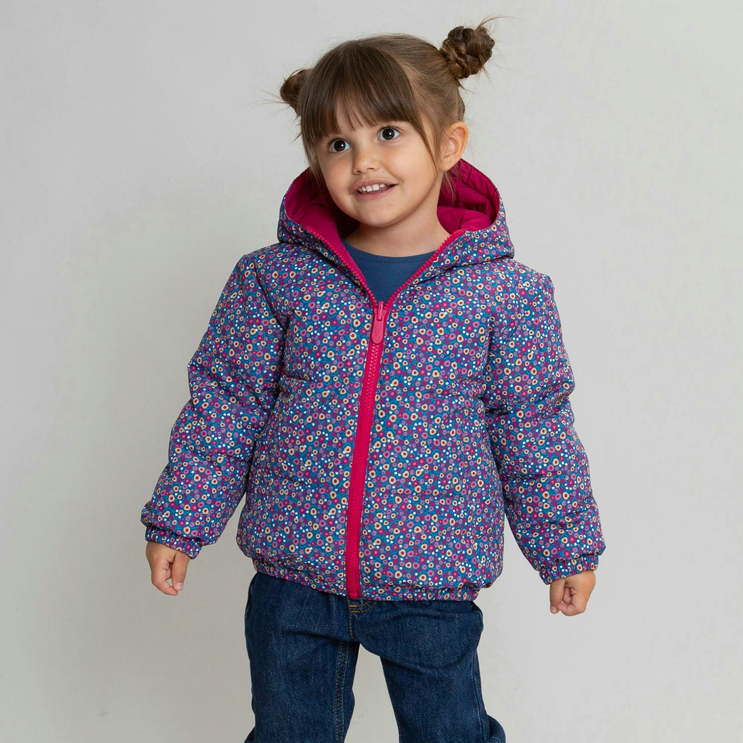 Kids Berry Ditsy Reversible Cocoon Coat , view 2 of 6