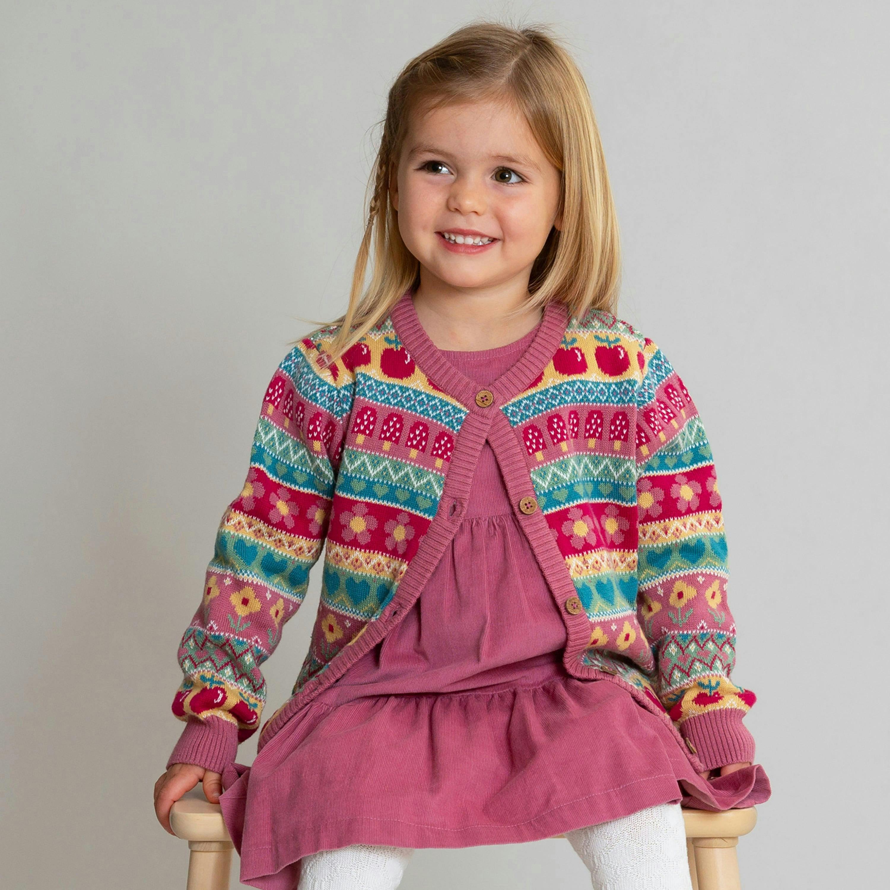 Kids Organic Kaleidoscope Cardi , view 2 of 3