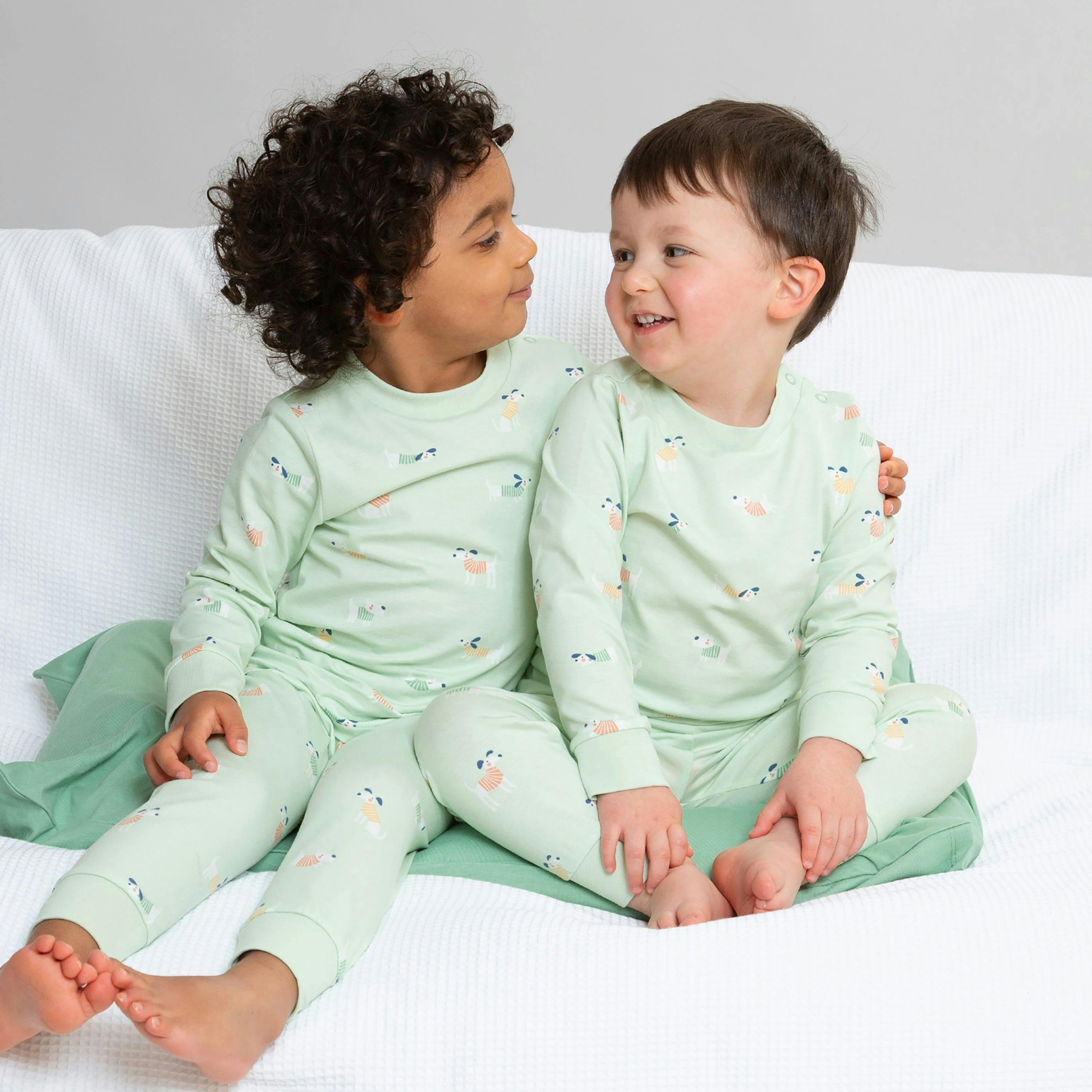 Kids Organic Lucky Pups Pyjamas , view 2 of 5