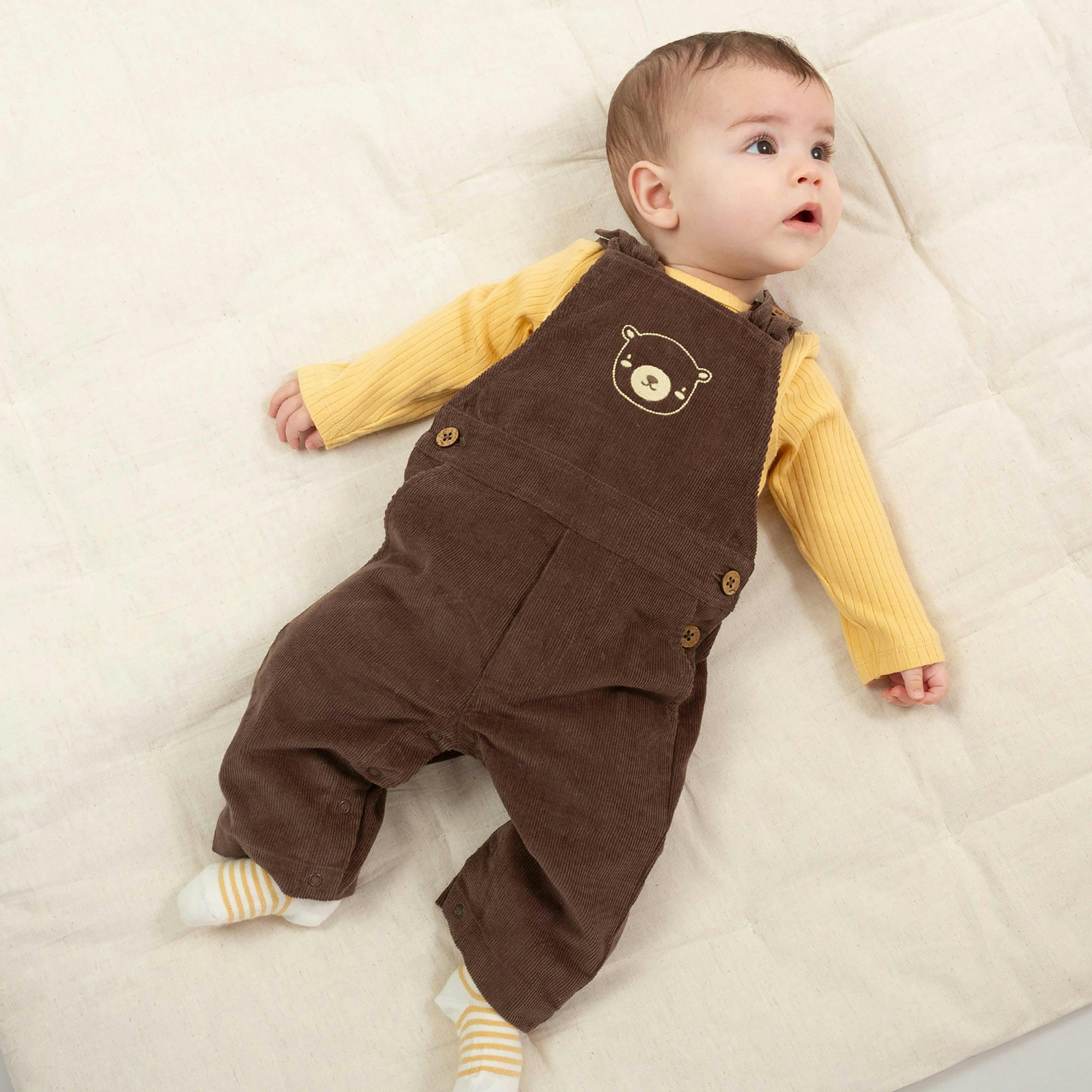 Baby Organic Little Ted Dungarees , view 2 of 4