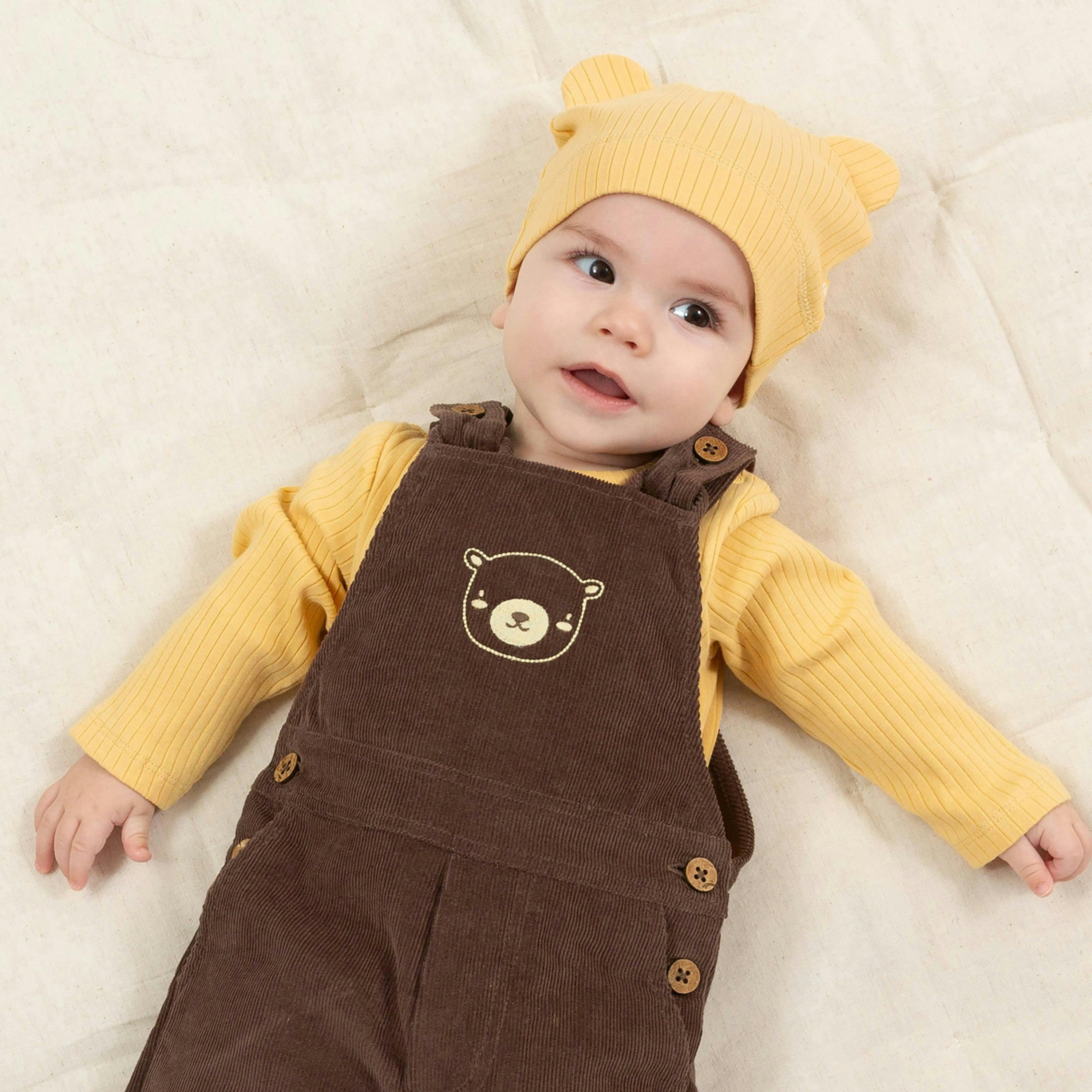 Baby Organic Little Ted Dungarees , view 3 of 4