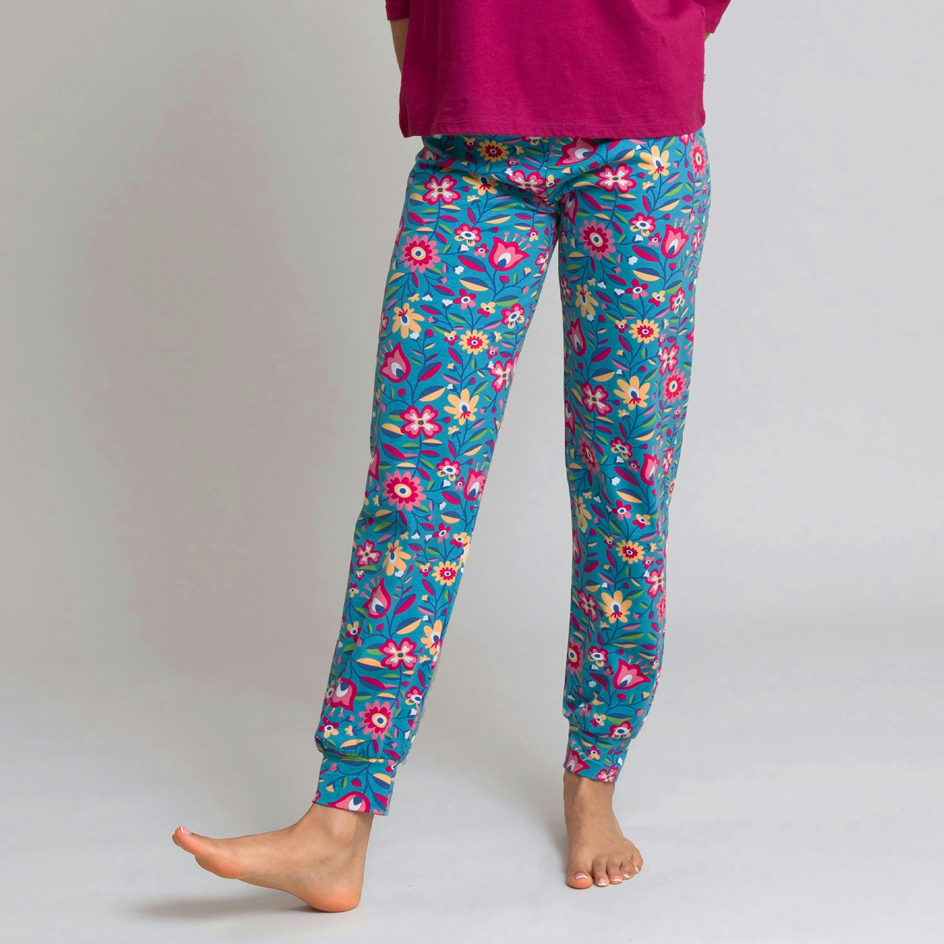 Organic Folksy Bloom Lyme Cuffed Loungers , view 3 of 4