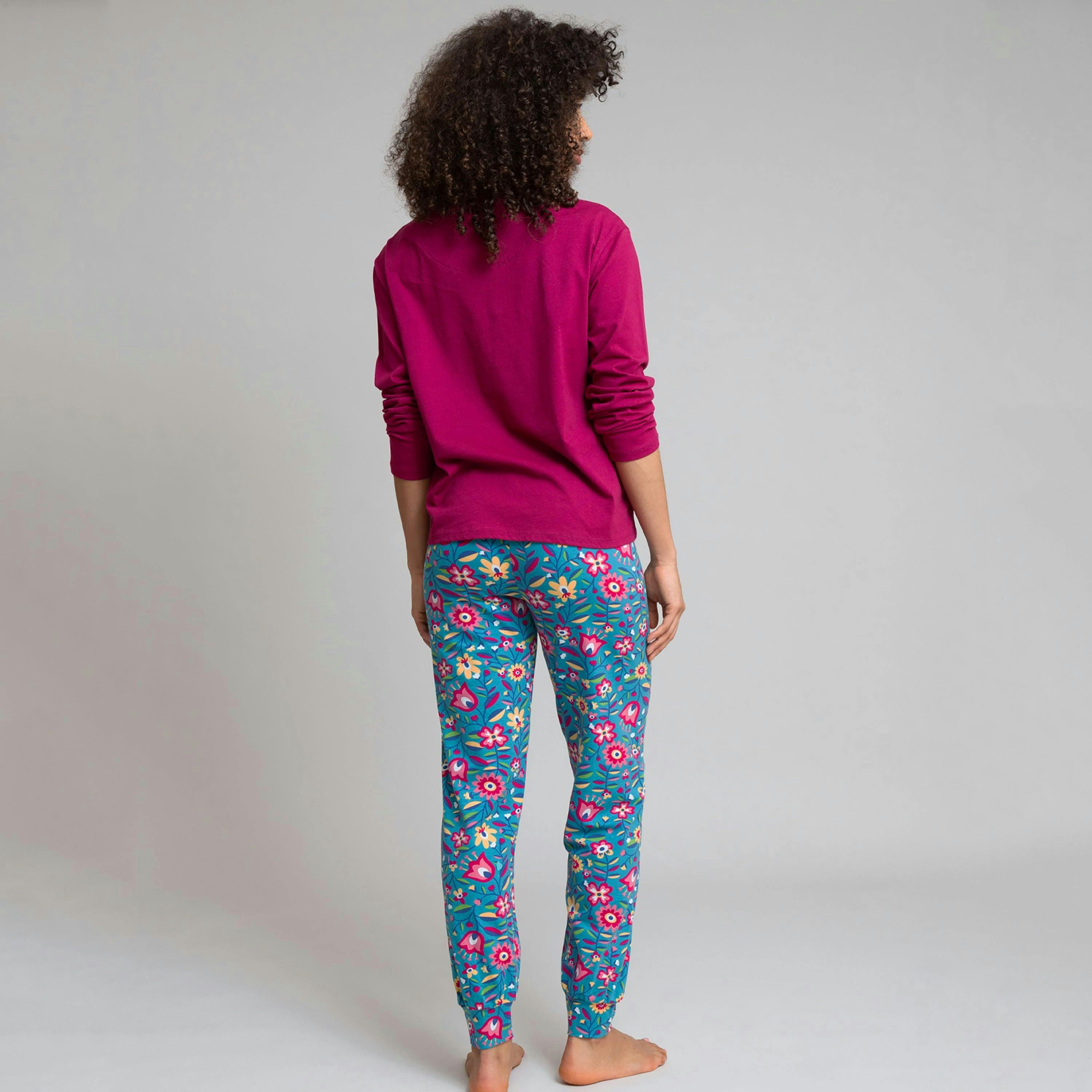 Organic Folksy Bloom Lyme Cuffed Loungers , view 4 of 4
