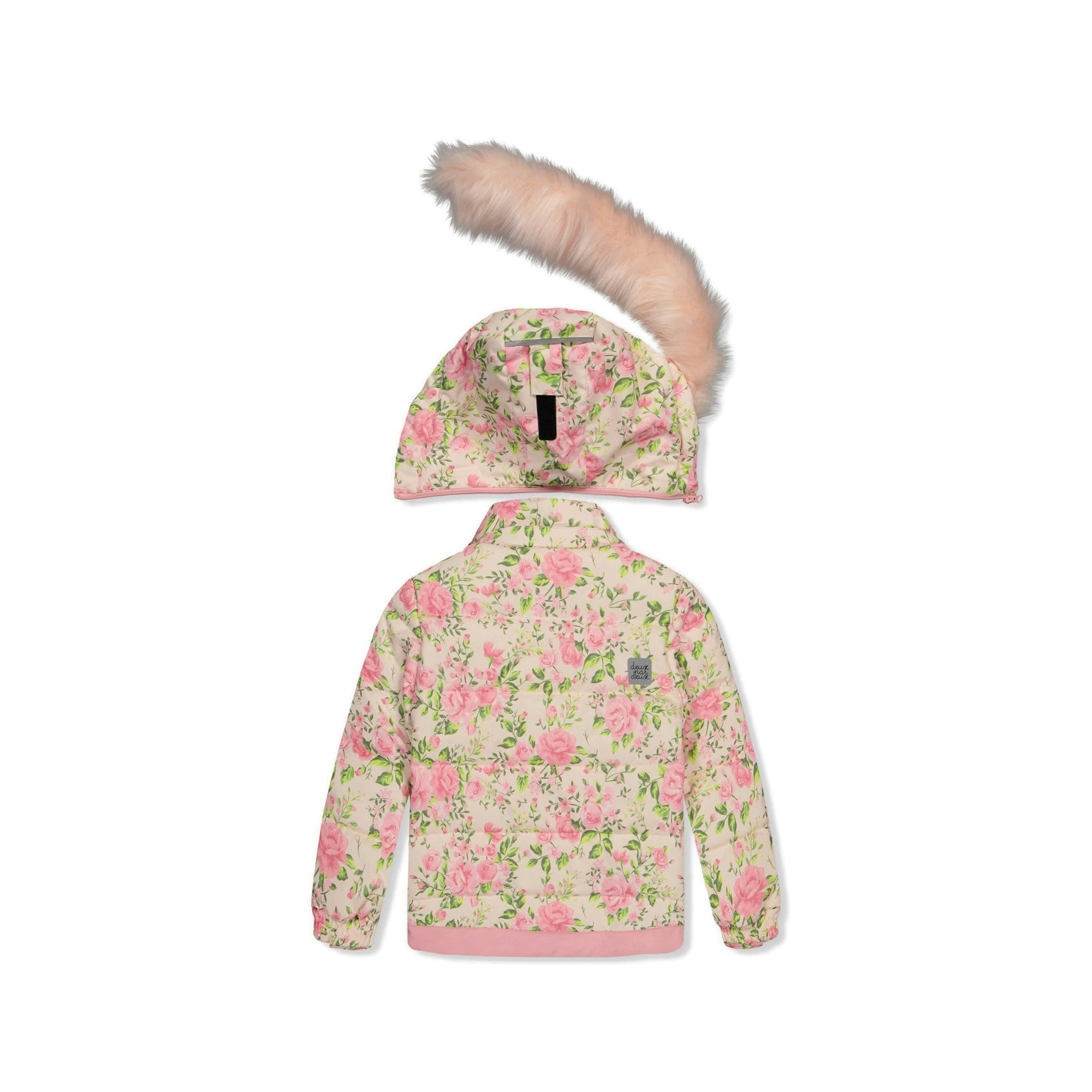 Two Piece Play Snowsuit Pink Minit Flower Print With Pink Pants , view 5 of 6