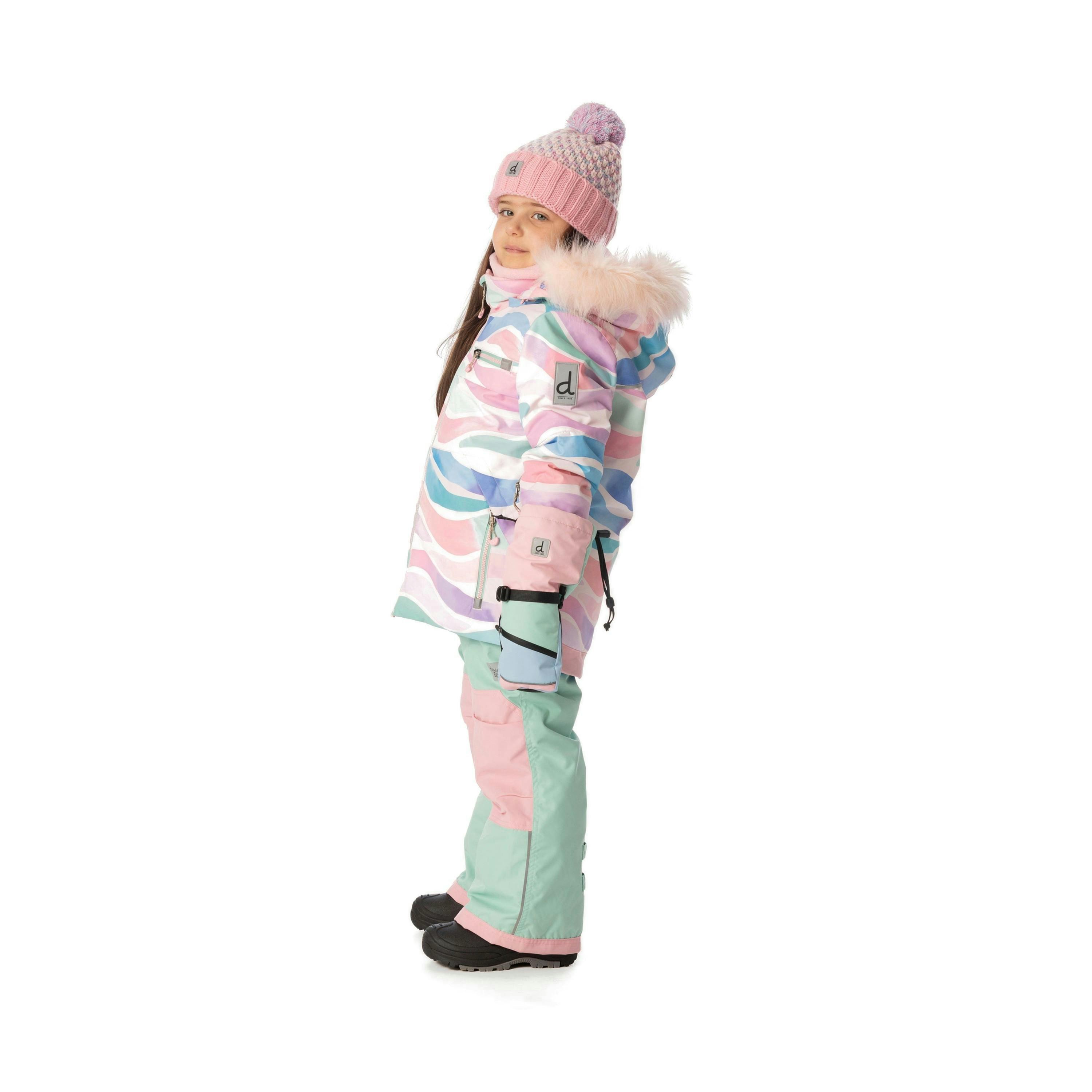 Two Piece Play Snowsuit Multicolored Line Print , view 3 of 6