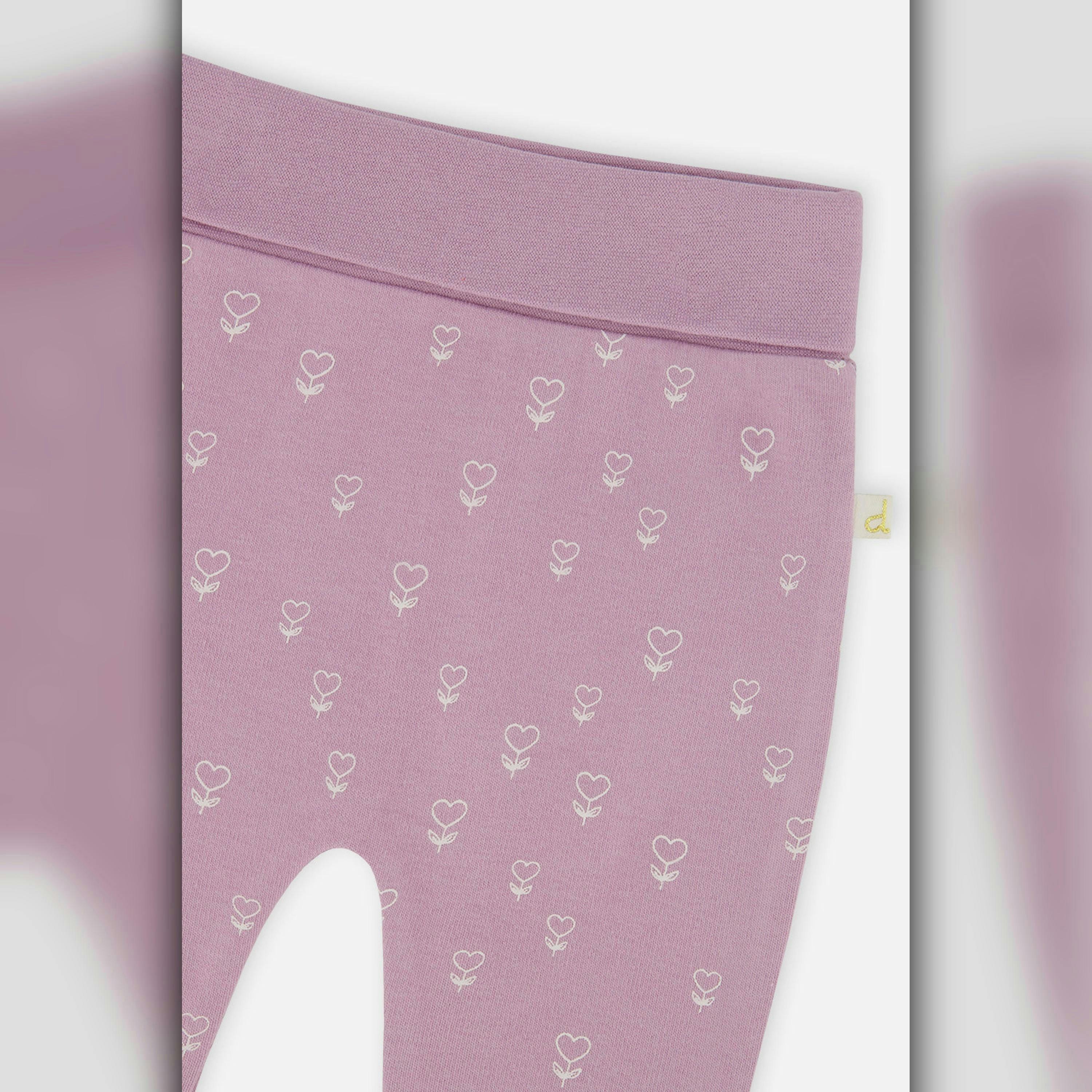Organic Cotton Evolutive Pants Purple Floral Print , view 3 of 3