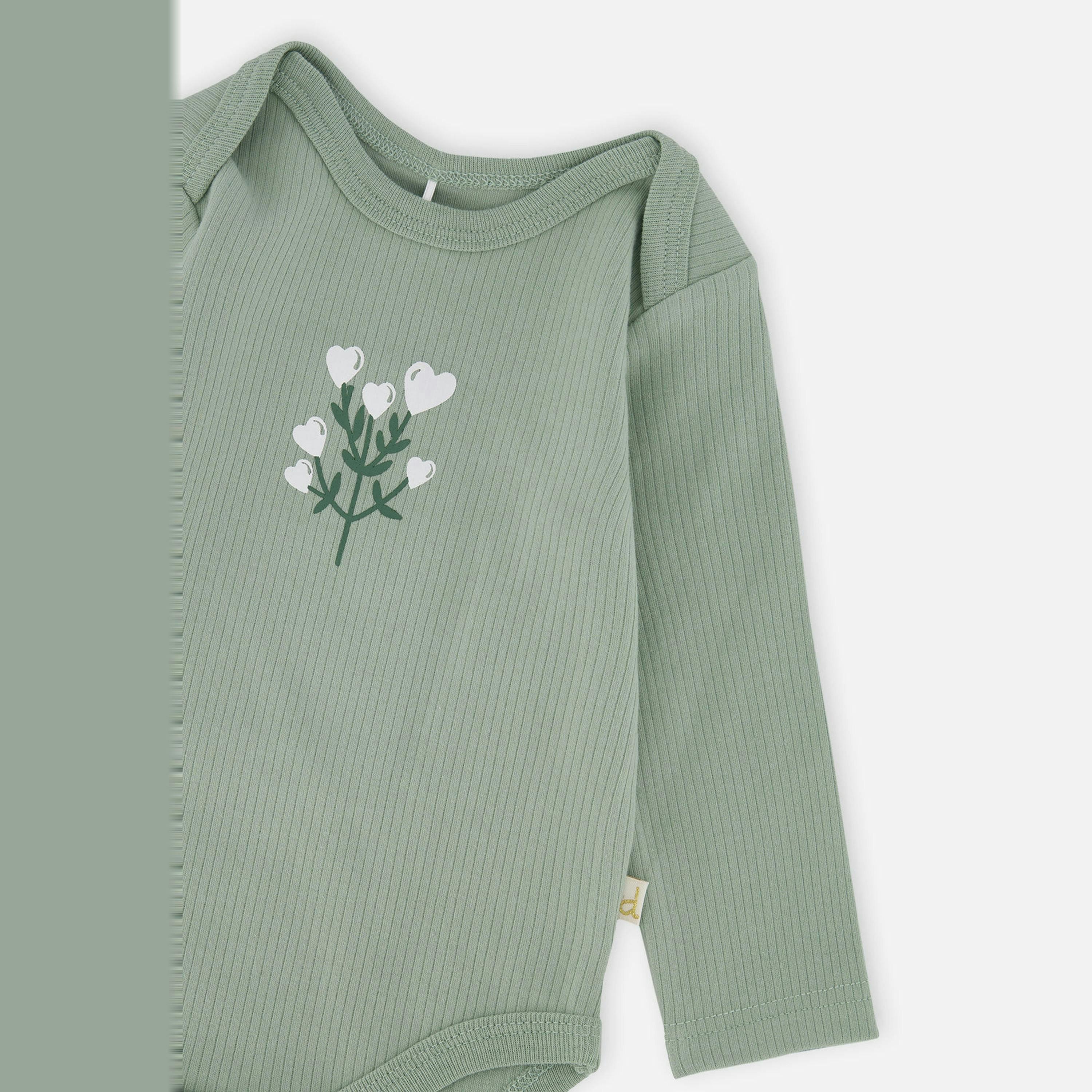 Organic Cotton Onesie Greyish Green , view 3 of 3