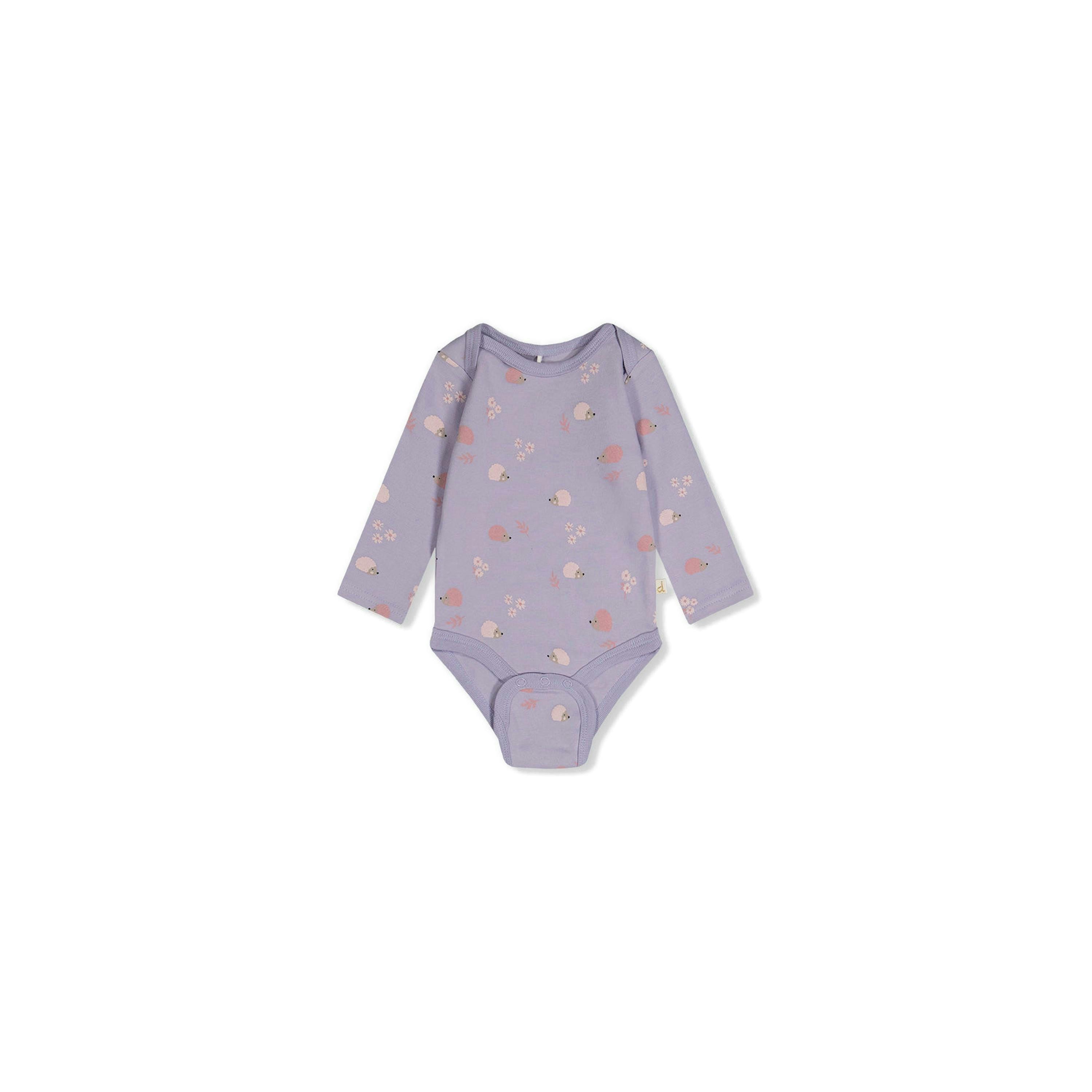 Organic Cotton Onesie Purple Hedgehog Print , view 3 of 4