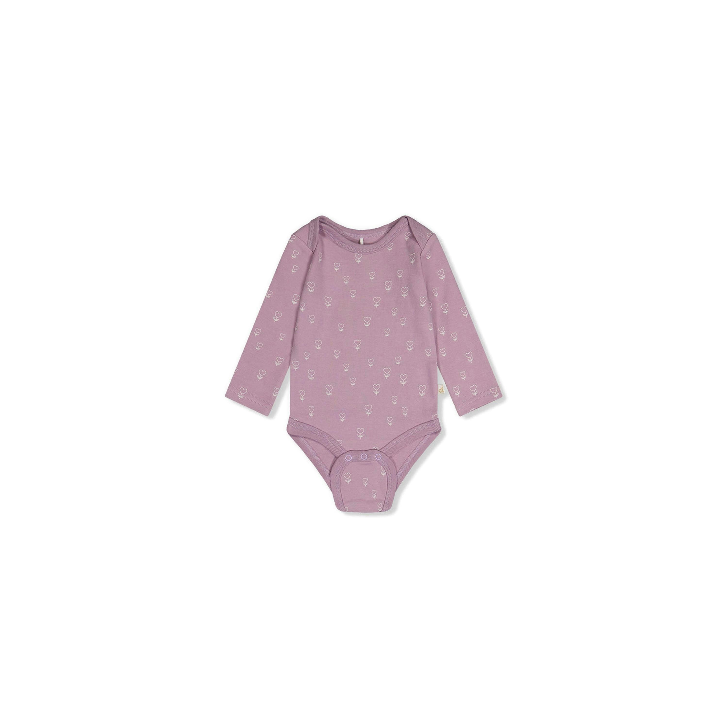 Organic Cotton Onesie Purple Floral Print , view 3 of 4