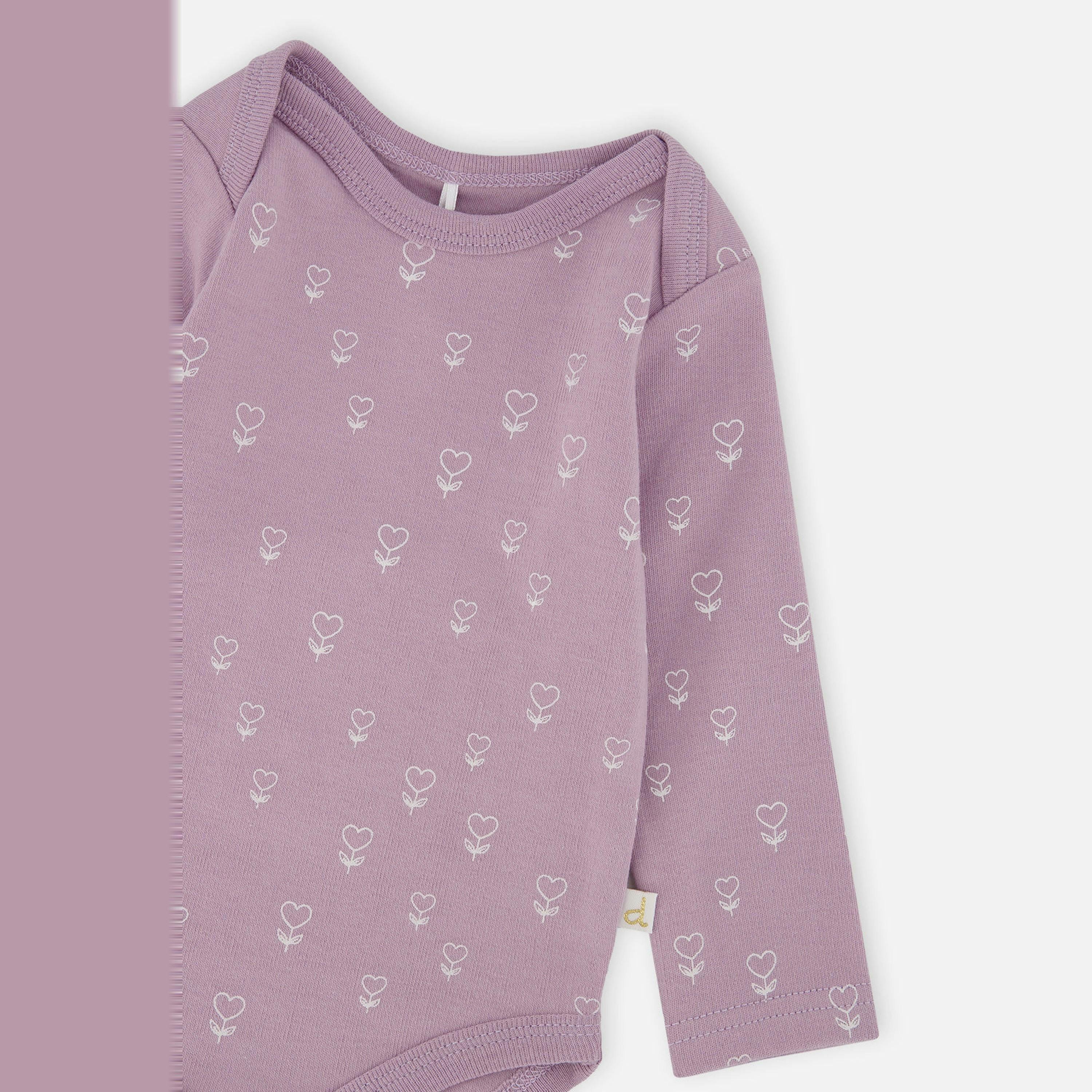 Organic Cotton Onesie Purple Floral Print , view 4 of 4