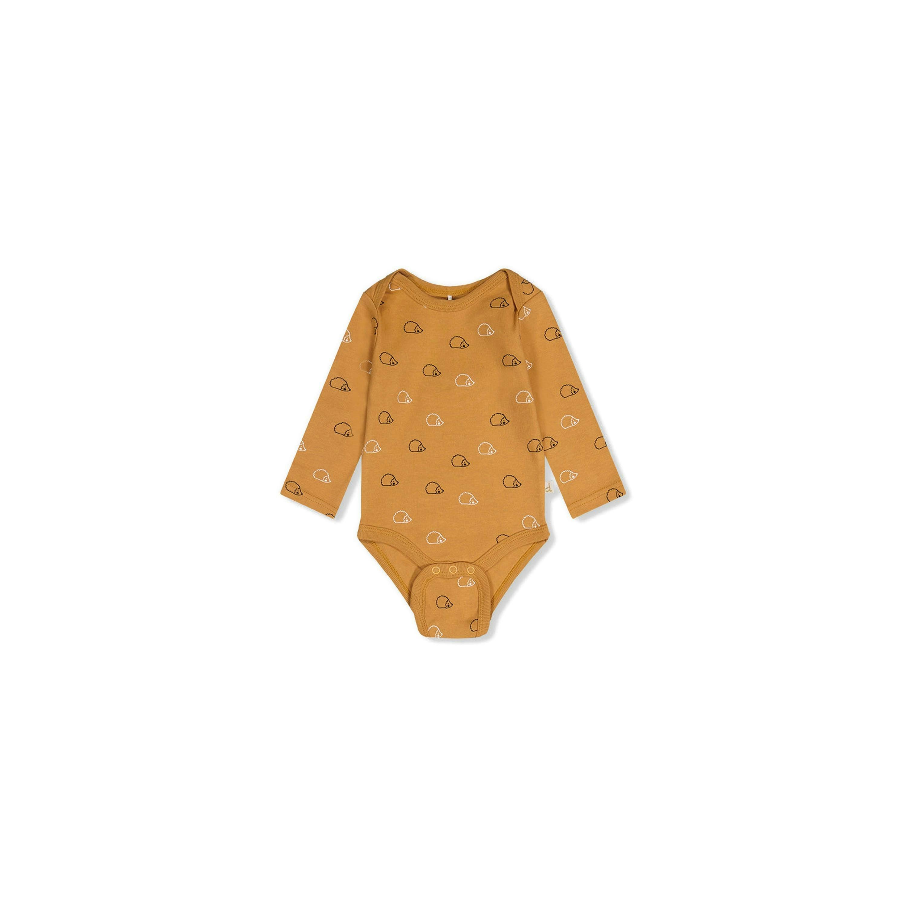 Three Pack Organic Cotton Onesie Brown Printed Hedgehogs , view 2 of 2