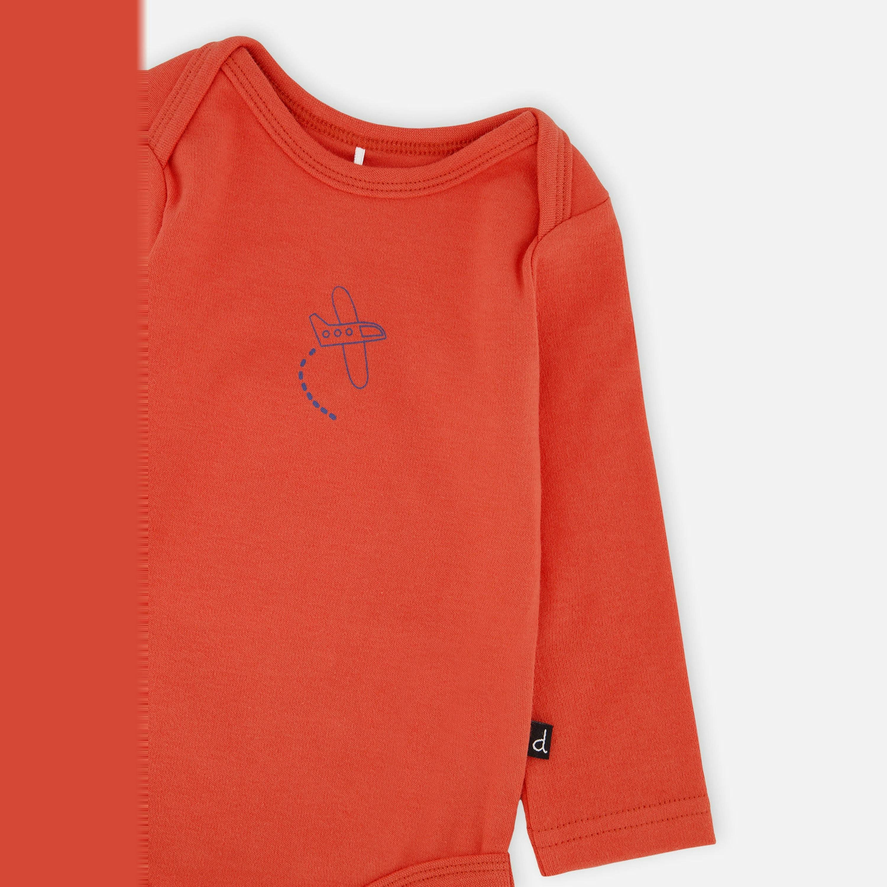 Organic Cotton Onesie Coral , view 4 of 4