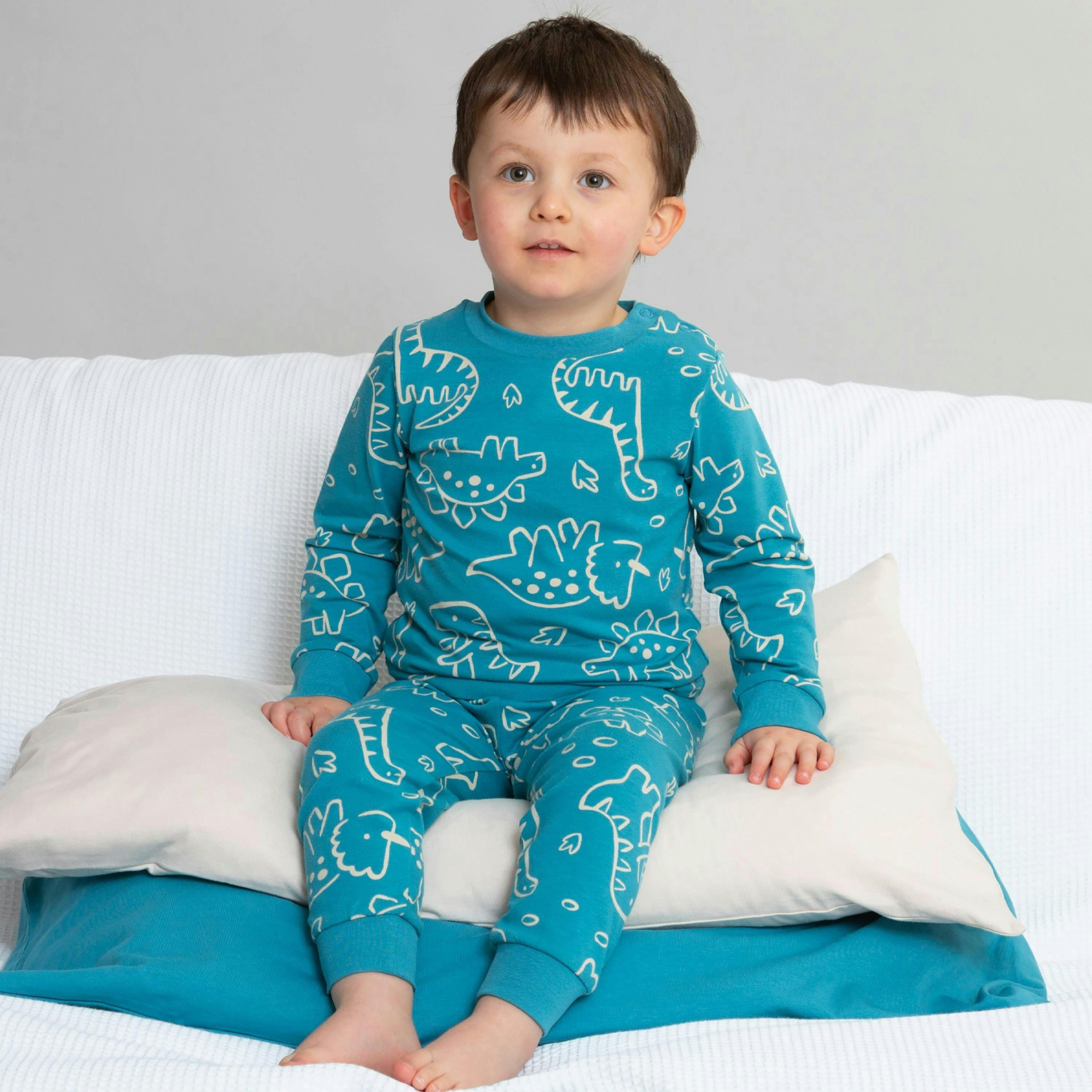 Kids Organic Doodle Dino Pyjamas , view 2 of 5