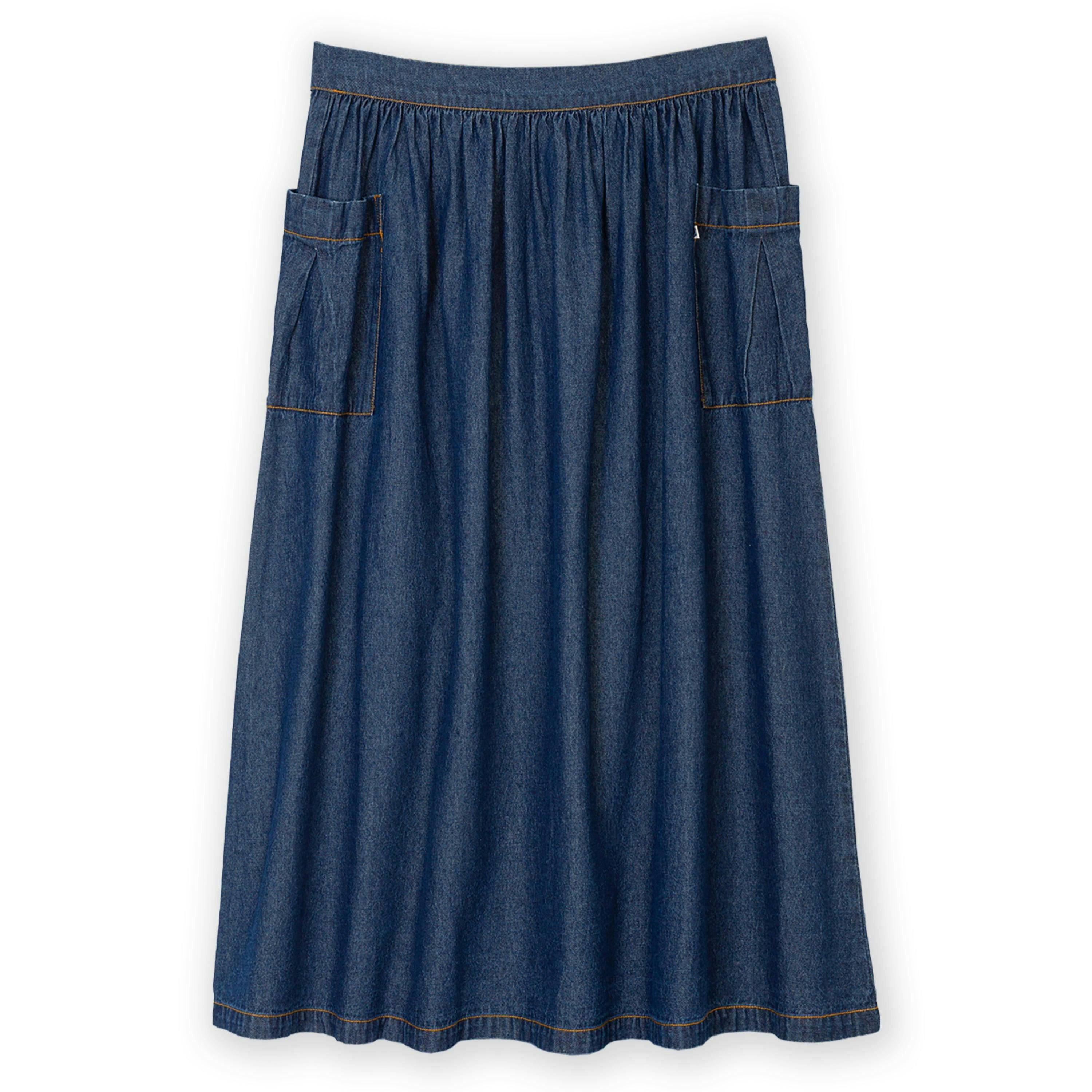 Organic Mudeford Denim Skirt , view 2 of 4