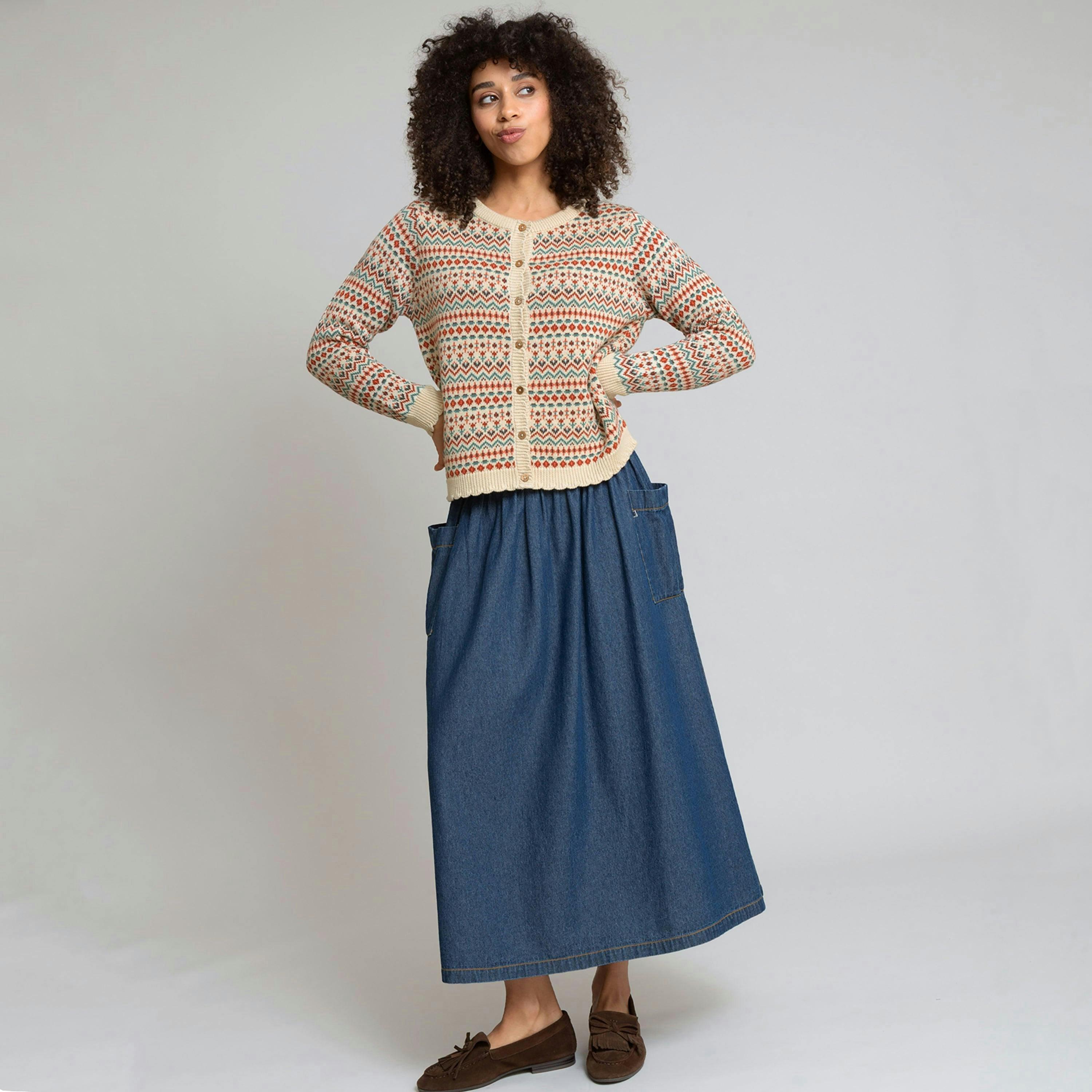 Organic Mudeford Denim Skirt , view 3 of 4