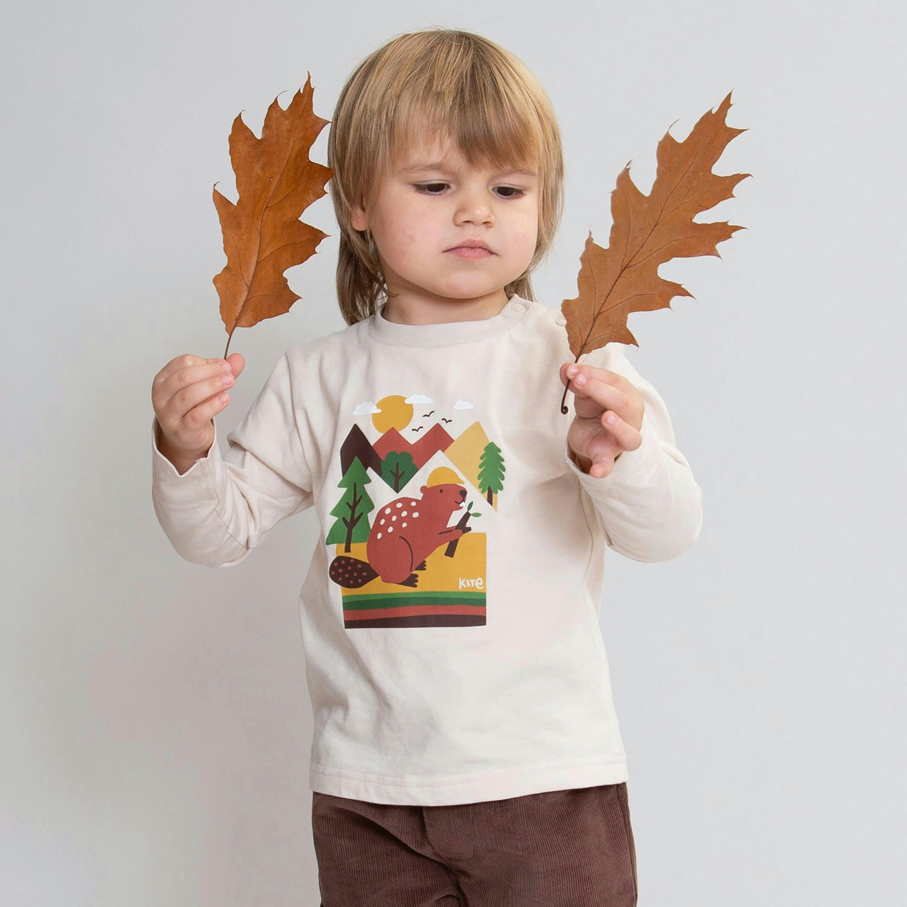 Kids Organic Busy Beaver T-Shirt , view 2 of 5