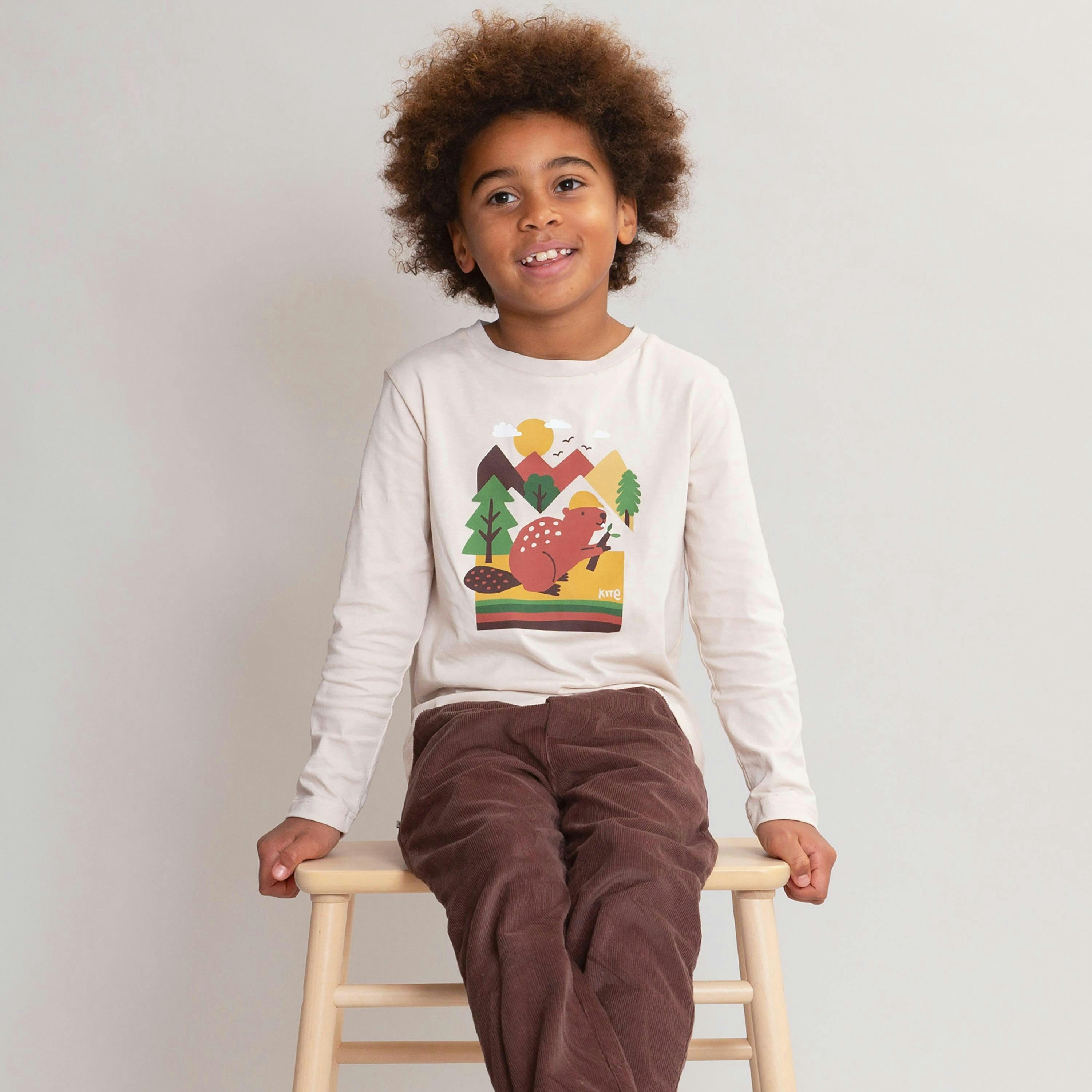Kids Organic Busy Beaver T-Shirt , view 3 of 5